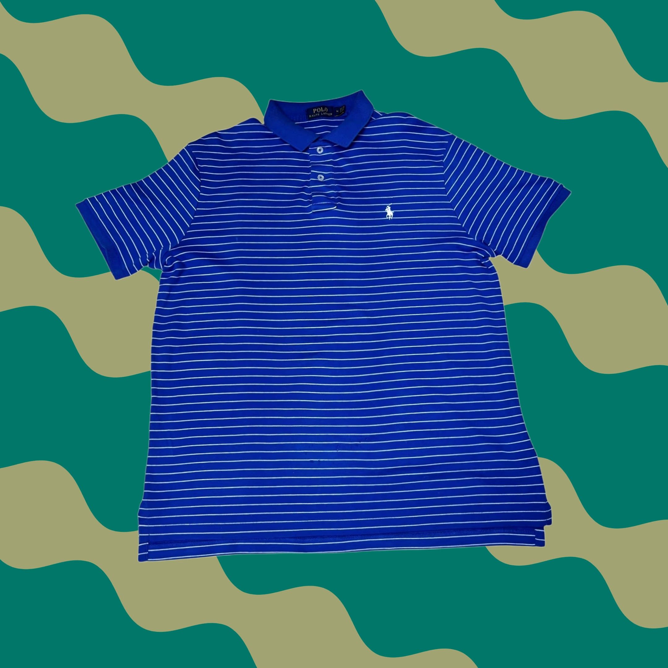 Polo Ralph Lauren Polo Ralph Lauren Polo Shirt Blue Striped Casual Golf Preppy Medium Men’s Short Sleeve Embroidered Logo Collar Classic Fit Polo Shirt Size US M / EU 48-50 / 2 - 1 Thumbnail