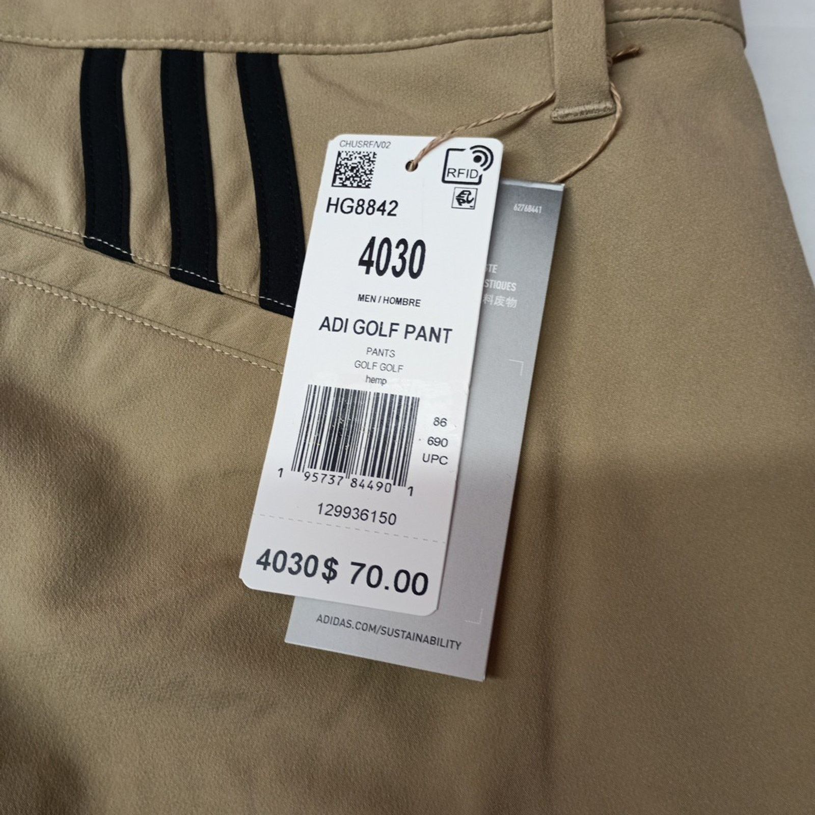 Adidas Adidas Golf Primegreen Lightweight Pants Beige Men’s 40x30 Size US 40 / EU 56 - 7 Thumbnail