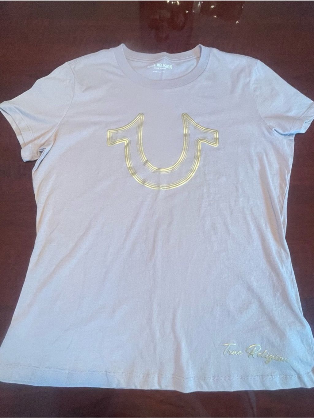 True Religion True Religion Foil Horseshoe Logo Crew Tee 2XL Pastel Pink Size XXL / US 16-18 / IT 52-54 - 2 Thumbnail