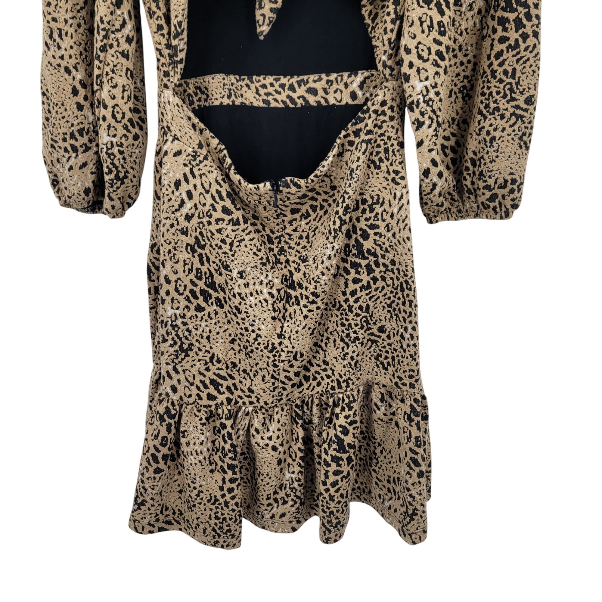 Anthropologie Anthropologie Leopard Cutout Back Mini Dress Sz 6 Puff Sleev Size M / US 6-8 / IT 42-44 - 11 Thumbnail