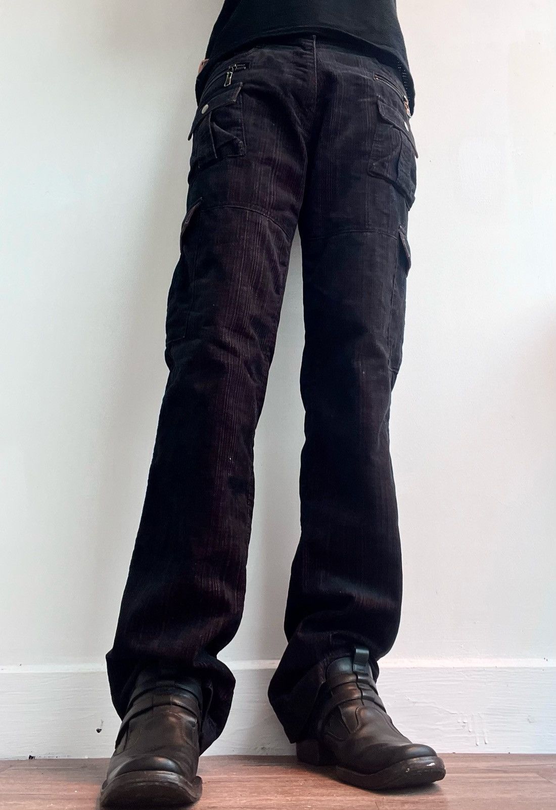 semanticdesign 2000s Semantic Design Stripped Cargo Pants Size US 33 - 2 Thumbnail