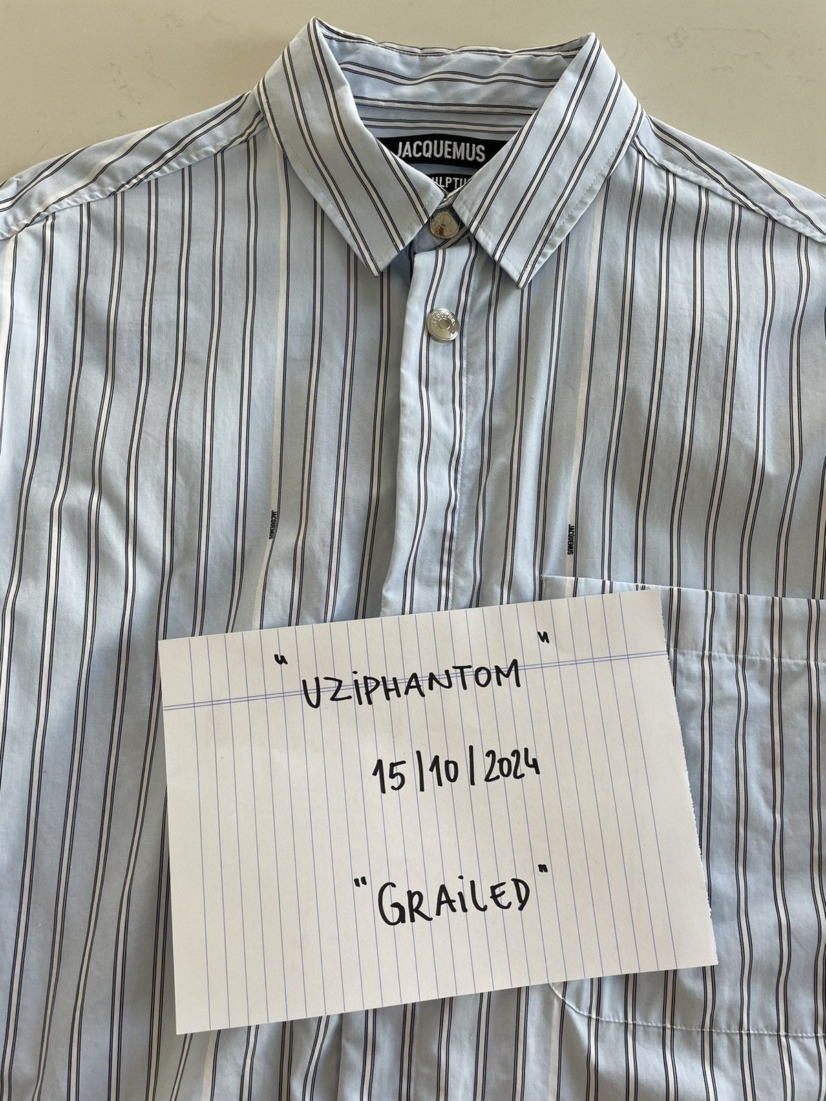 Jacquemus Jacquemus Long Sleeve Shirt - Blue Stripe Size US M / EU 48-50 / 2 - 13 Thumbnail