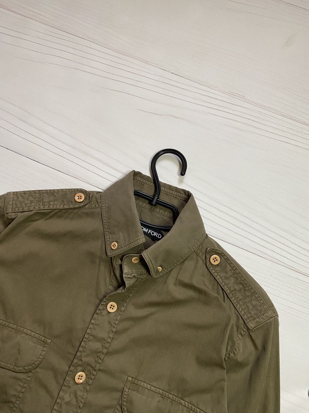 Tom Ford Tom Ford Military style two pockets cotton button up shirt Size US S / EU 44-46 / 1 - 12 Thumbnail