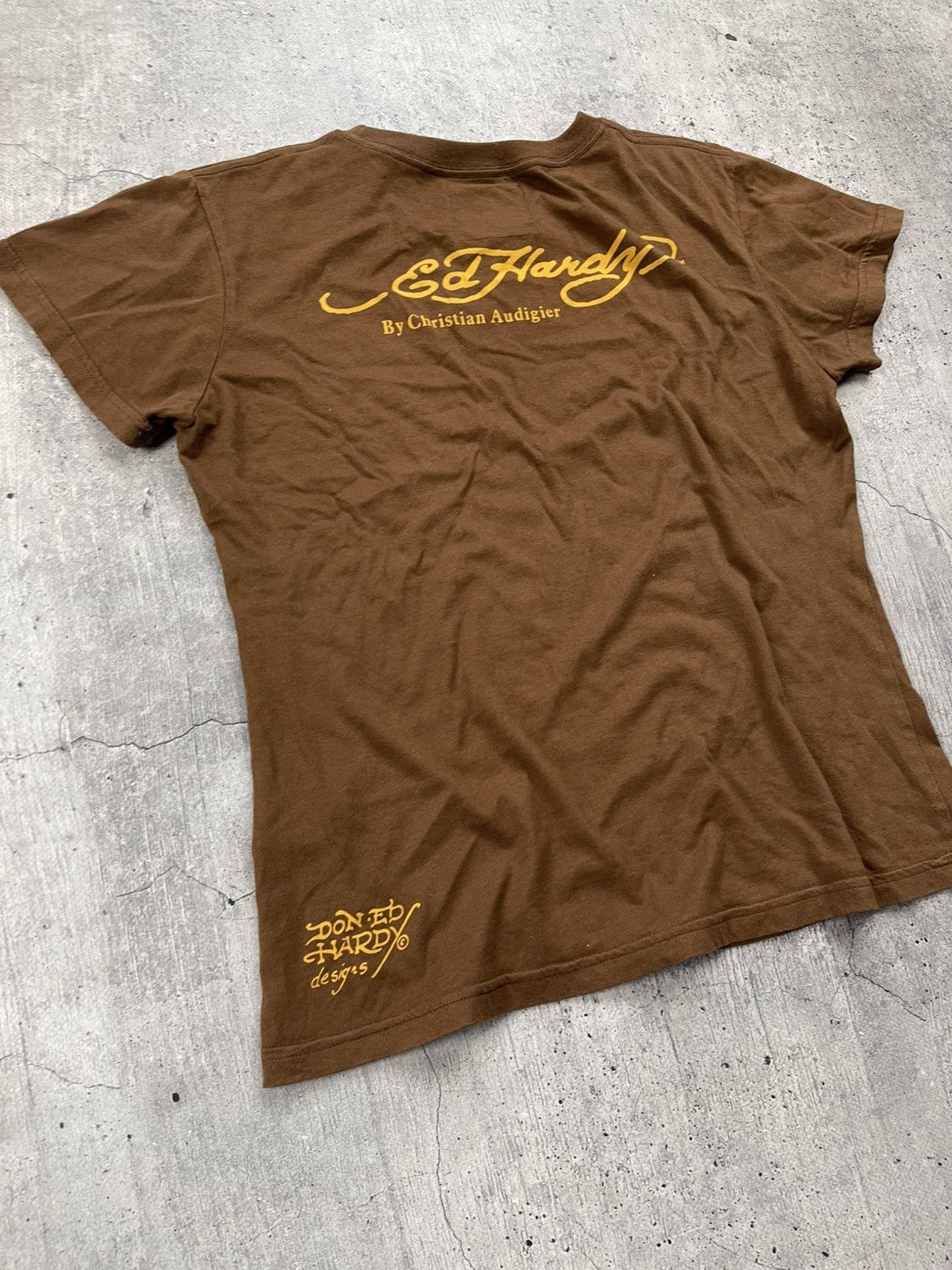 Ed Hardy × Vintage VINTAGE Y2K AMAZING ED HARDY T-SHIRT Size XL / US 12-14 / IT 48-50 - 8 Thumbnail