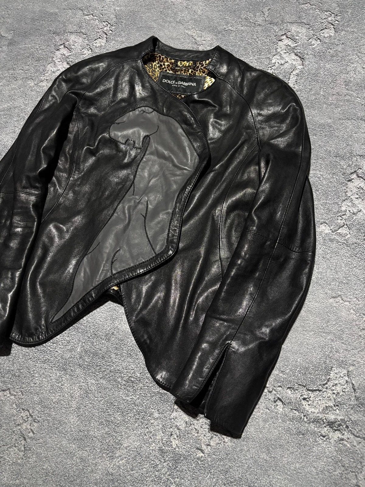 Dolce & Gabbana Archive Dolce&Gabbana Avant Garde Asimetric Leather Jacket Size XS / US 0-2 / IT 36-38 - 2 Thumbnail