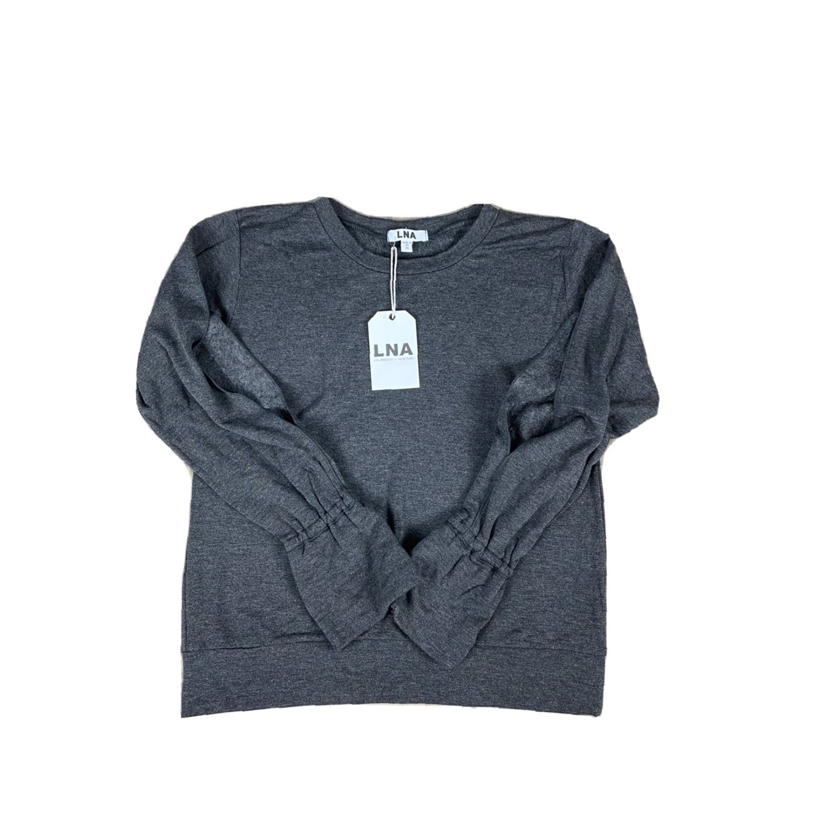 Acme Clothing LNA Clothing Womens Long Sleeve Crewneck Gray Shirt XS W Tags, Pullover, Regular Size, Size XS, Gray Shirt, Women’s Pullover, LNA Clothing, New w Tags Size XS / US 0-2 / IT 36-38 - 2 Thumbnail
