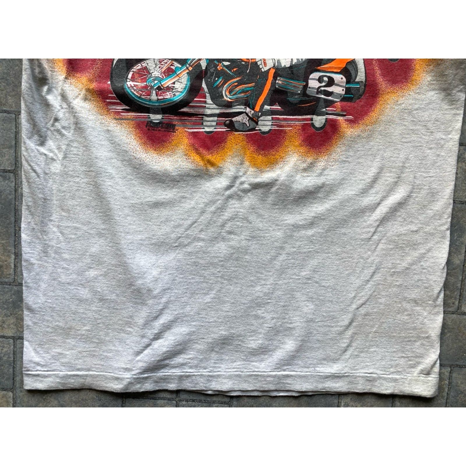 Fruit Of The Loom VINTAGE Scott Parker #2 Autographed T Shirt Men’s XL Gray Short Sleeve Harley Flames Size US XL / EU 56 / 4 - 2 Thumbnail