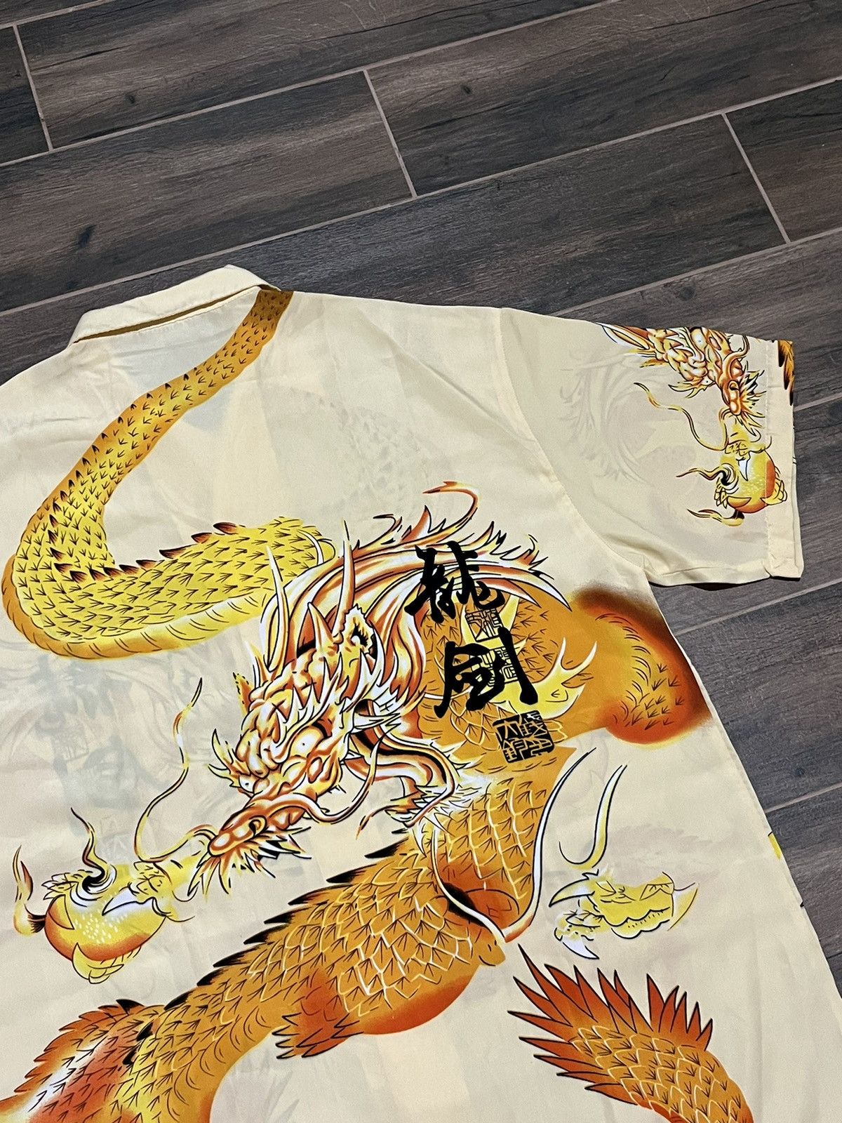 Ed Hardy × Japanese Brand × Vintage Ed Hardy Style Dragon Tiger Button Up Short Sleeve Shirt Size US XL / EU 56 / 4 - 6 Thumbnail