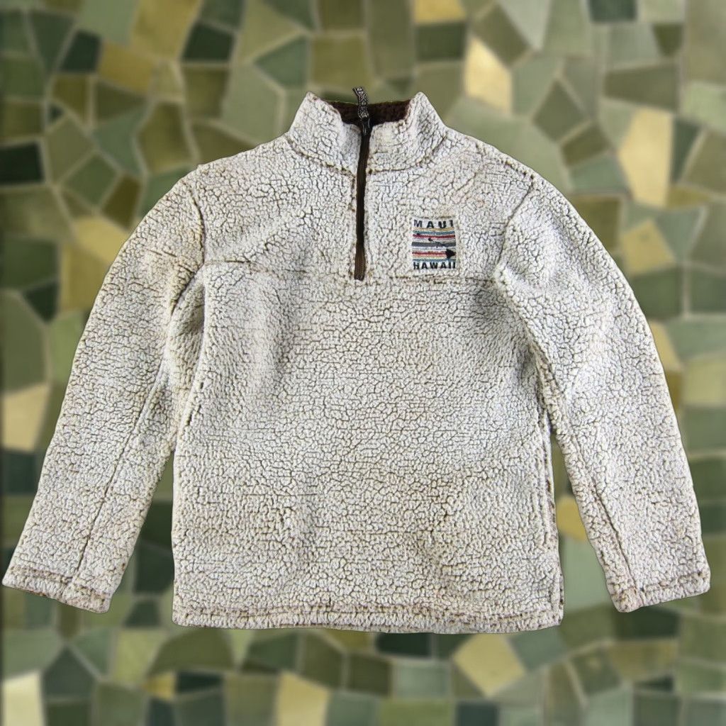 Vintage VTG Just 4 Wear Maui Hawaii Fleece Sherpa 1/4 Zip Fleece Pullover Jacket Men XS Size US XS / EU 42 / 0 - 1 Thumbnail