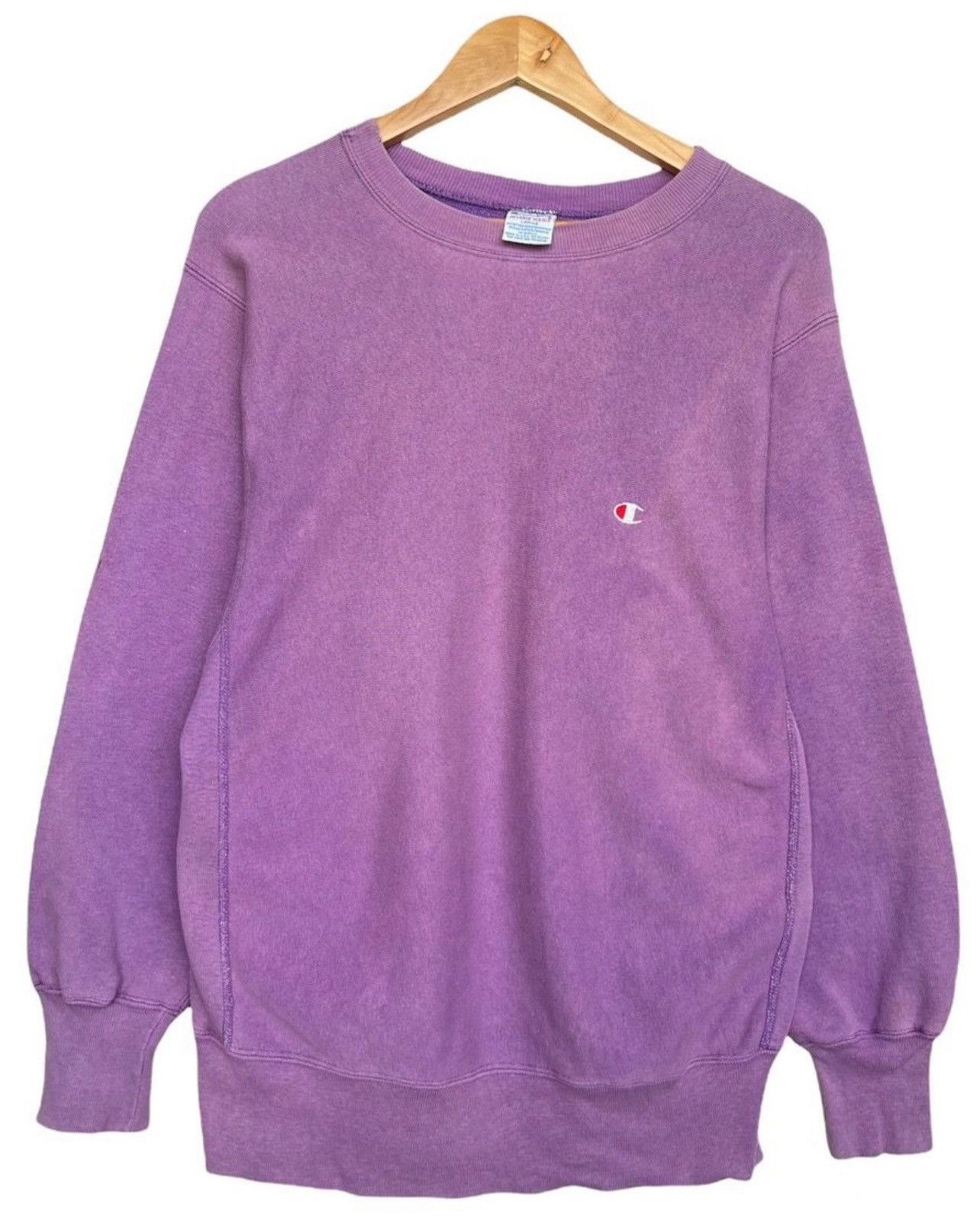 Champion × Vintage Vintage 90s Champion Reverse Weave Purple Faded Sweatshirt Size US L / EU 52-54 / 3 - 1 Thumbnail