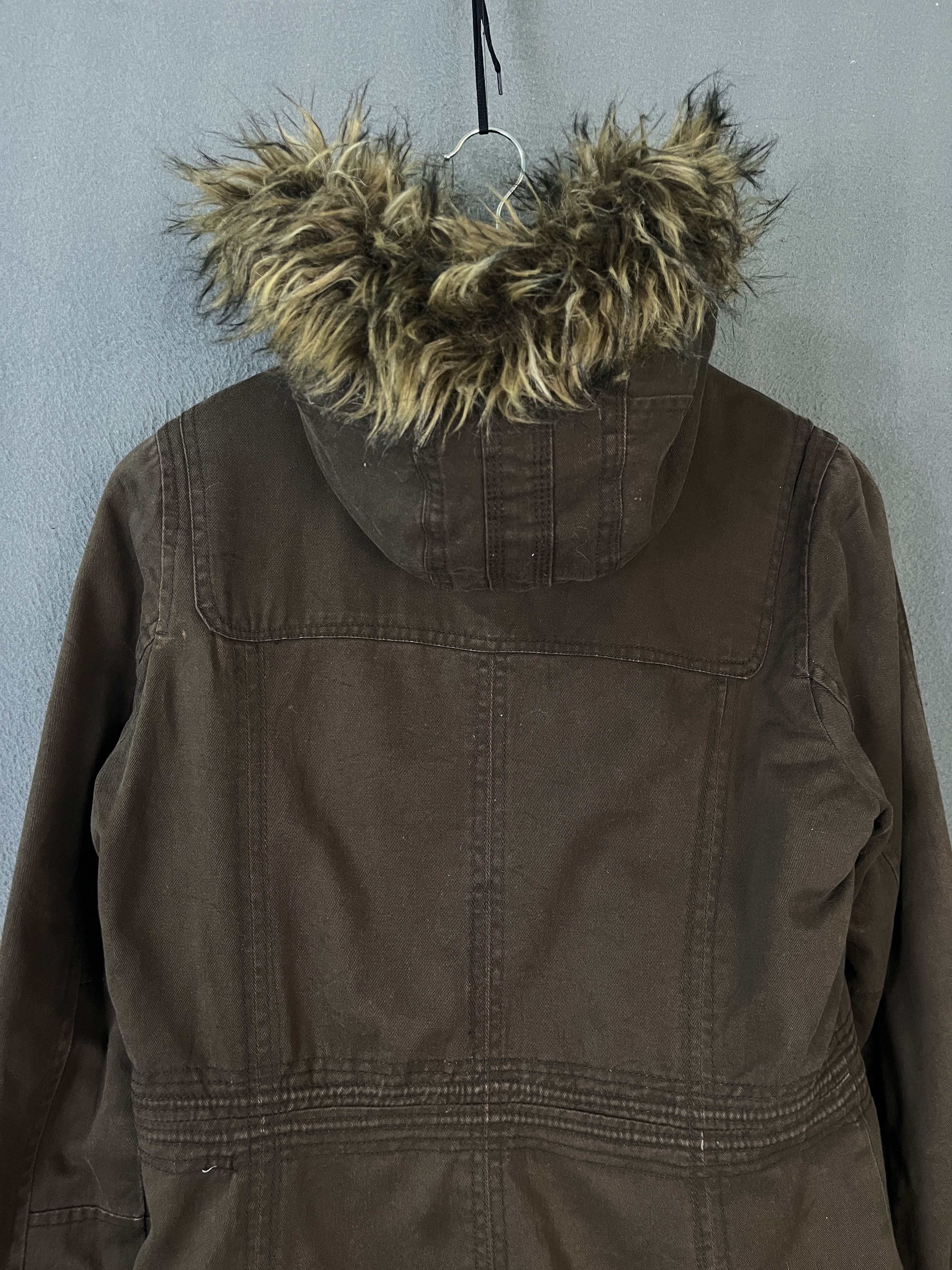 Abercrombie & Fitch 🔥Vintage Abercrombie Full Fur Hoodie Parka Jacket Size L / US 10 / IT 46 - 6 Thumbnail