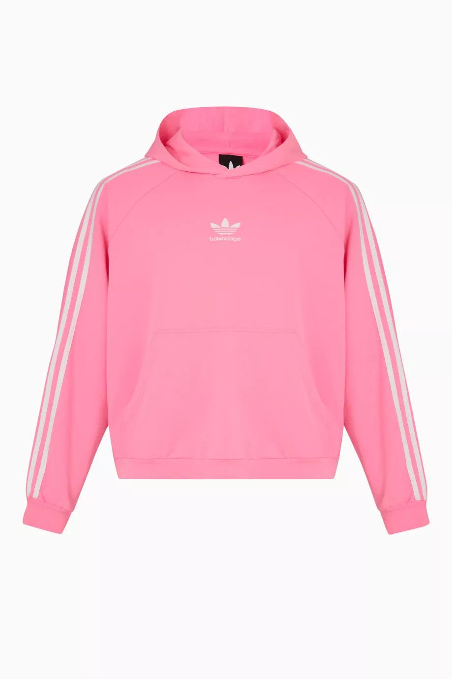 Adidas × Balenciaga o1s1wg110924 Unisex Oversized Hoodie in Fleece in Pink/White Size XL / US 12-14 / IT 48-50 - 1 Thumbnail