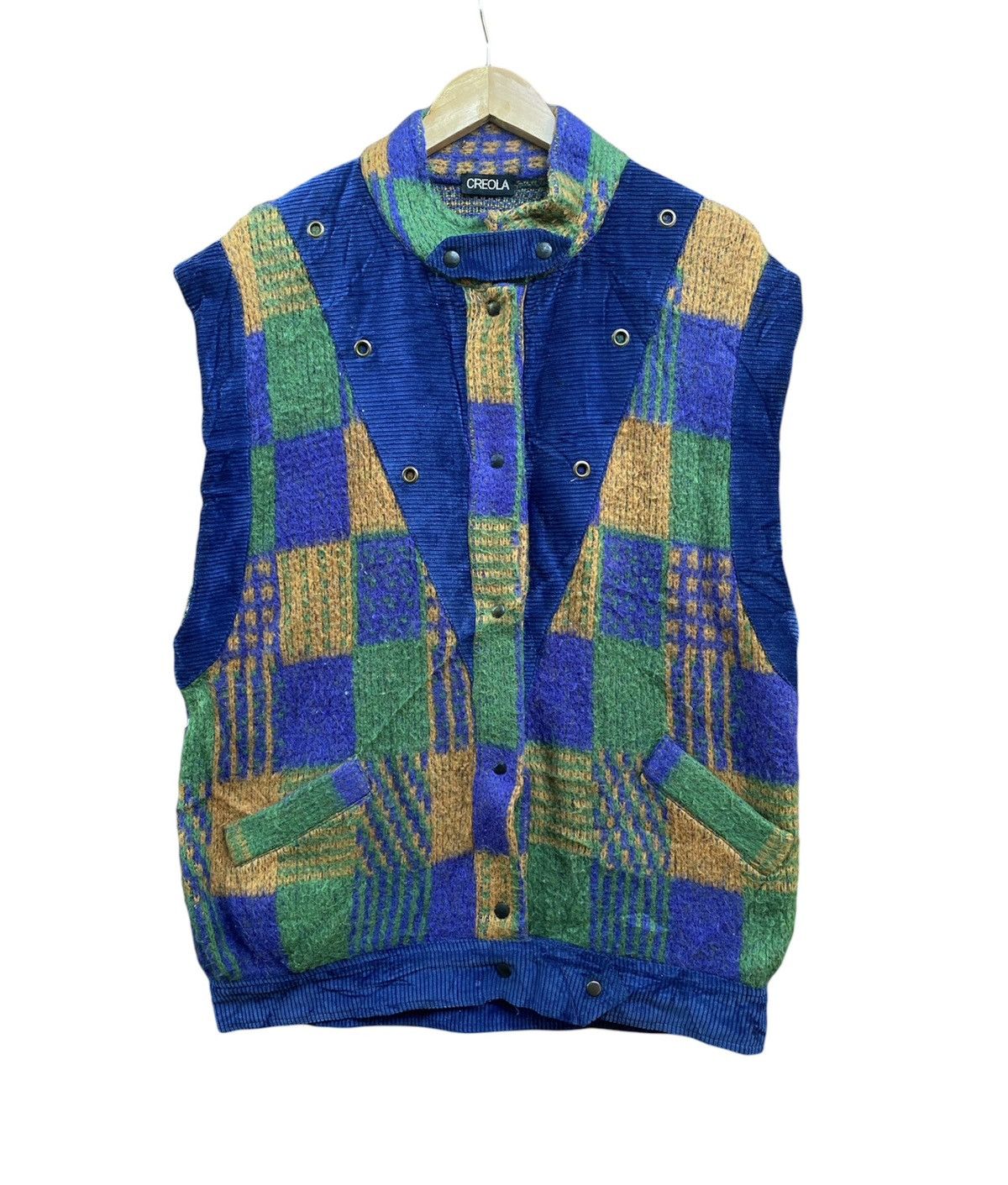 Designer × Vintage Vintage Creola Vests like Patchwork Wool Size US M / EU 48-50 / 2 - 1 Thumbnail
