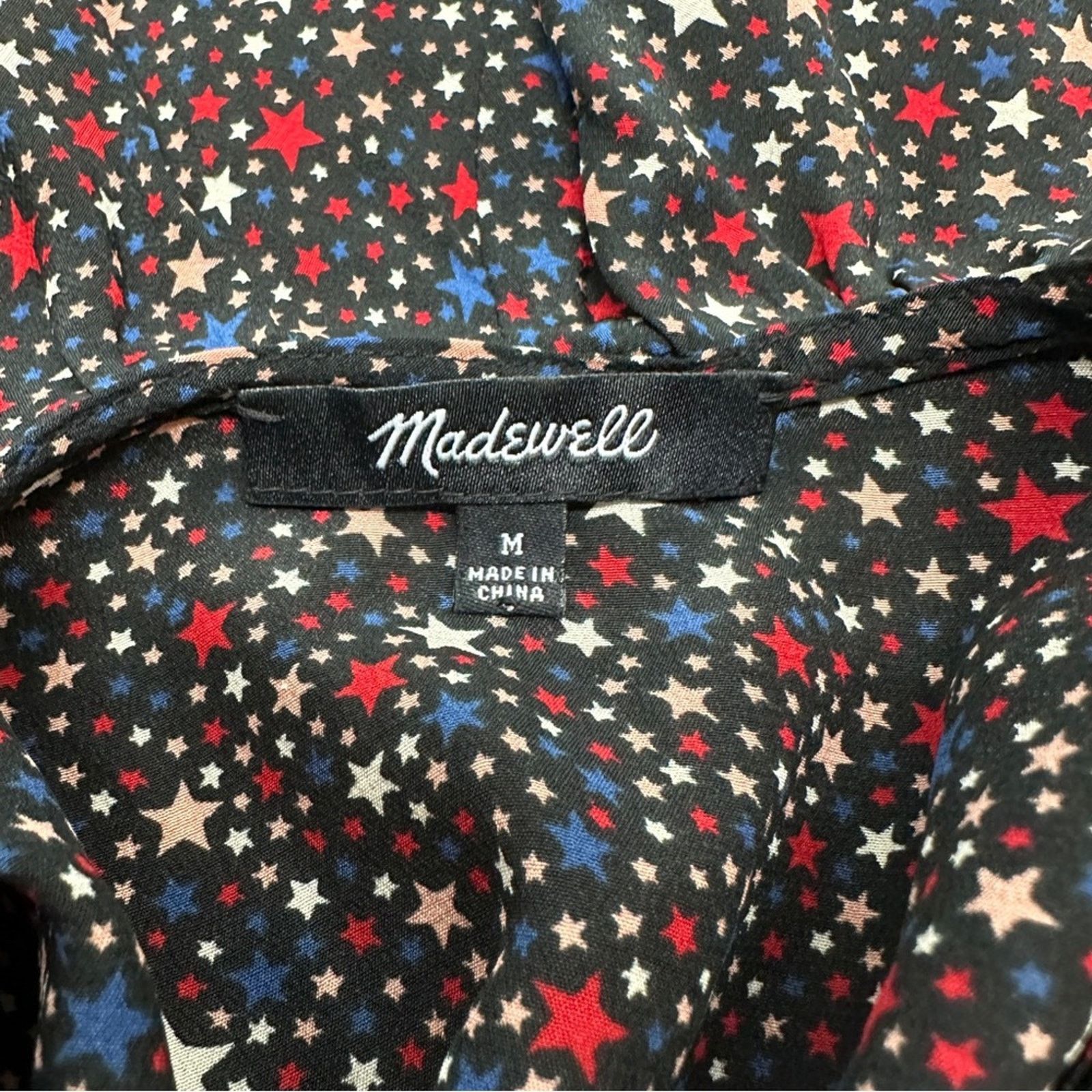 Madewell Madewell Silk Ruffle-Hem Wrap Long Sleeve Top Starry Night Size M / US 6-8 / IT 42-44 - 8 Thumbnail