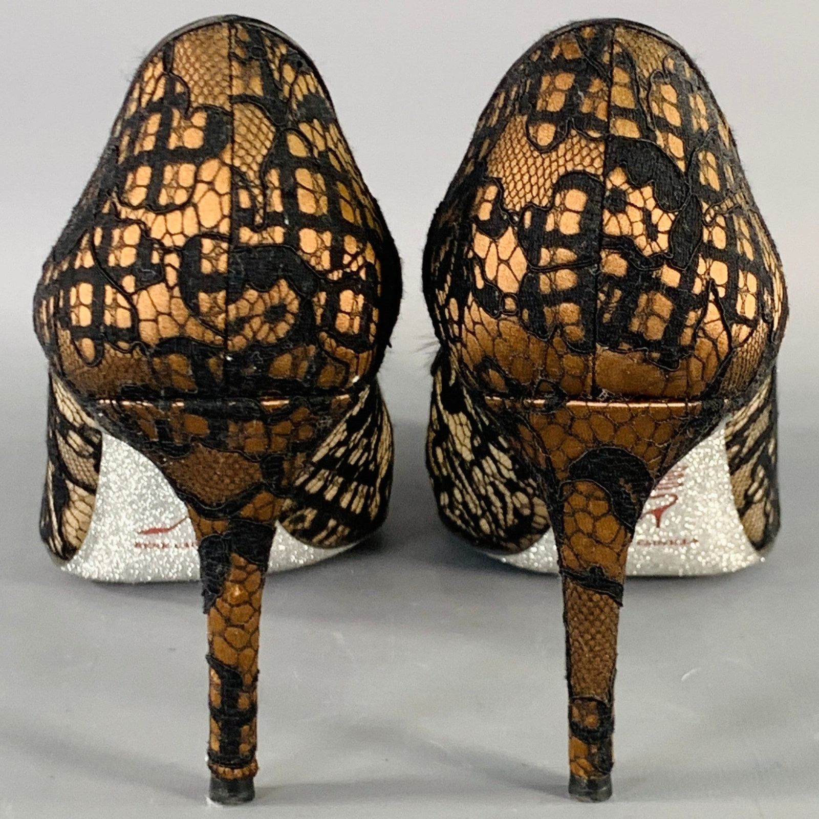 Rene Caovilla RENE CAOVILLA Lace Rhinestones Pointed Toe Stiletto Pumps Size US 10.5 / IT 40.5 - 3 Thumbnail