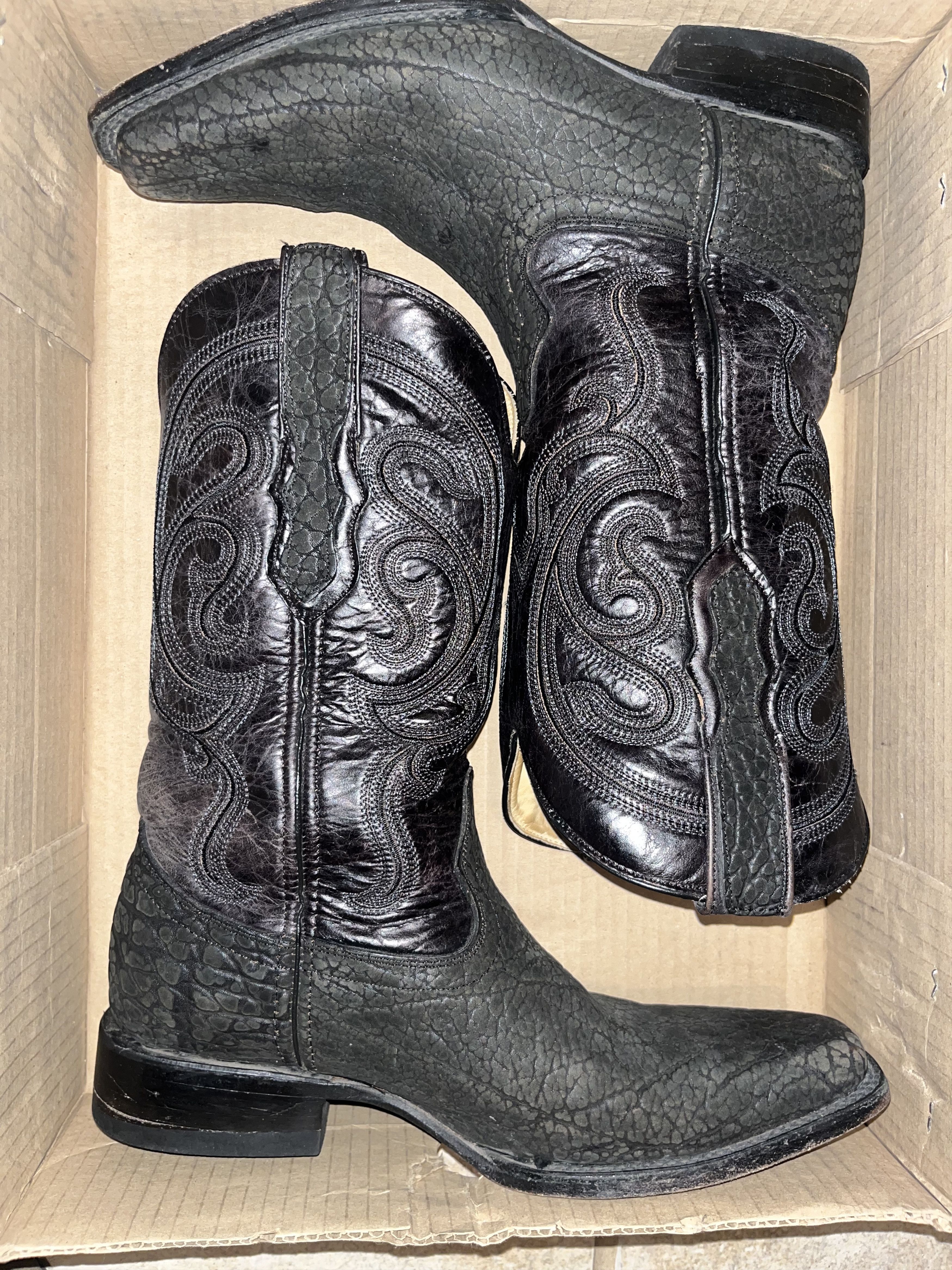Other Black Leather Cowboy Boots Size US 8 / EU 41 - 4 Thumbnail
