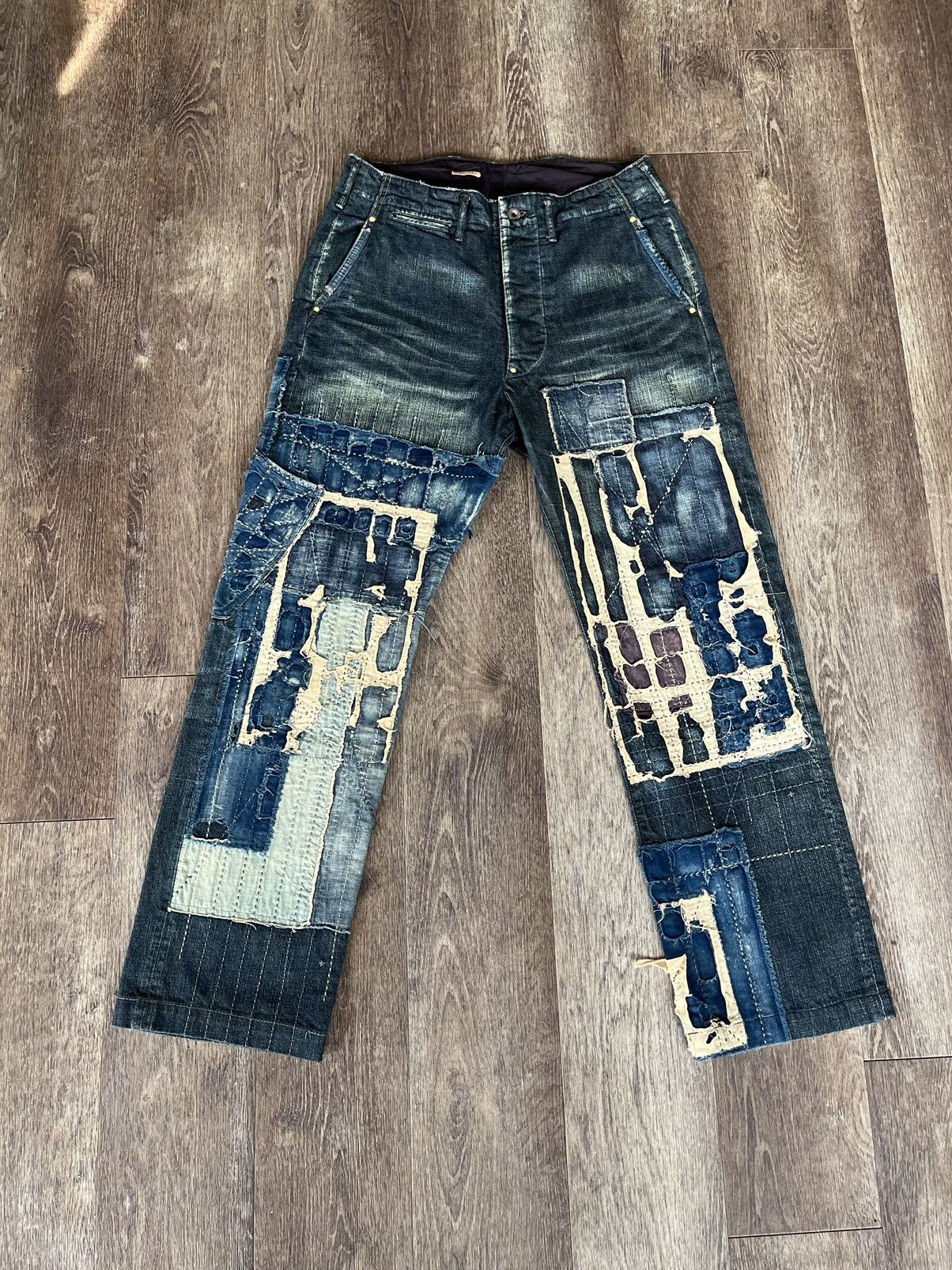 image of Kapital Boro Denim in Blue, Men's (Size 30)