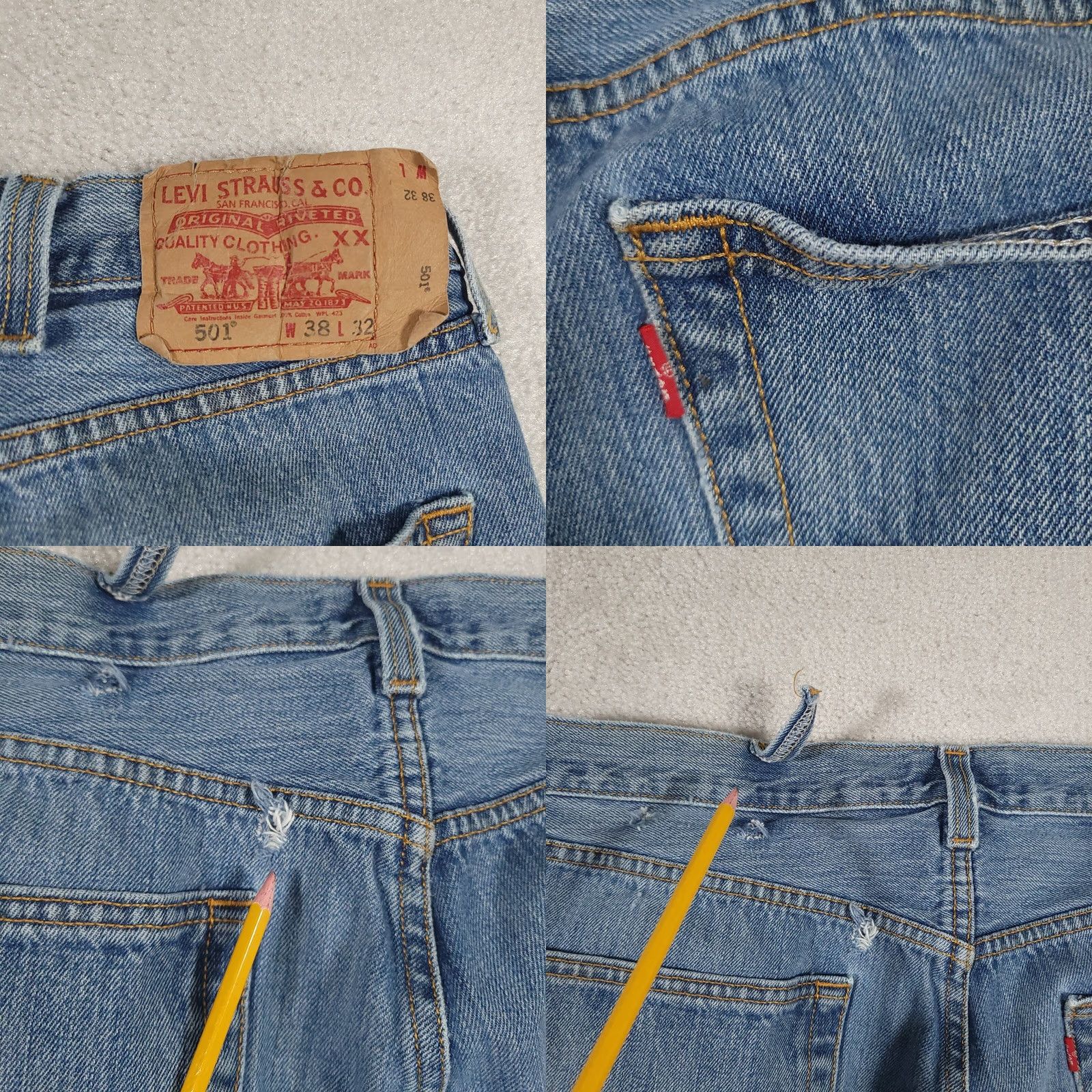 Levi's Levi's 501XX Jeans Men’s 38X32 Button Fly Straight Denim Grunge Workwear Jeans Size US 38 / EU 54 - 10 Thumbnail