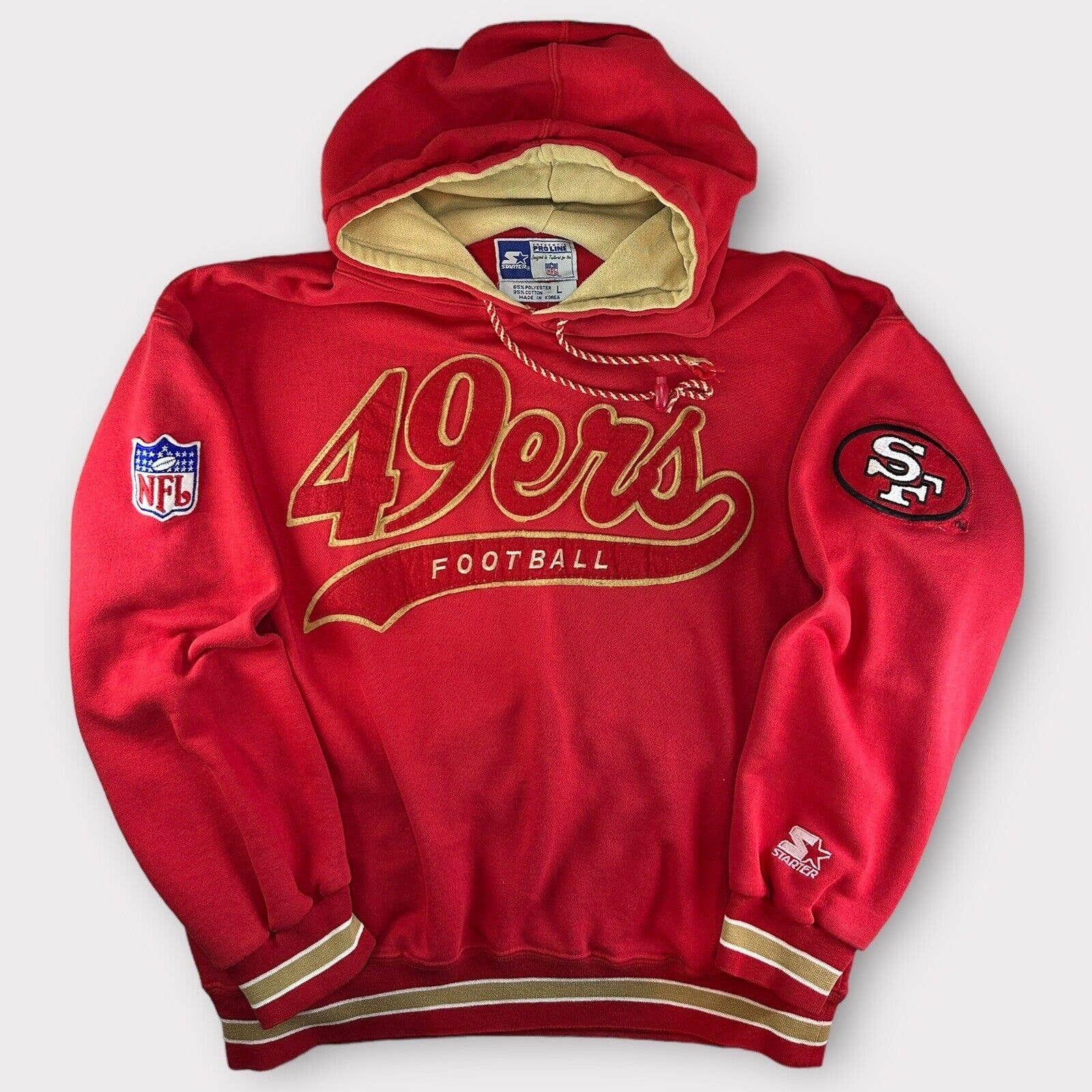 Starter × Vintage VTG San Francisco 49ers 1990s Starter SCRIPT Hoodie Size L Size US L / EU 52-54 / 3 - 1 Thumbnail