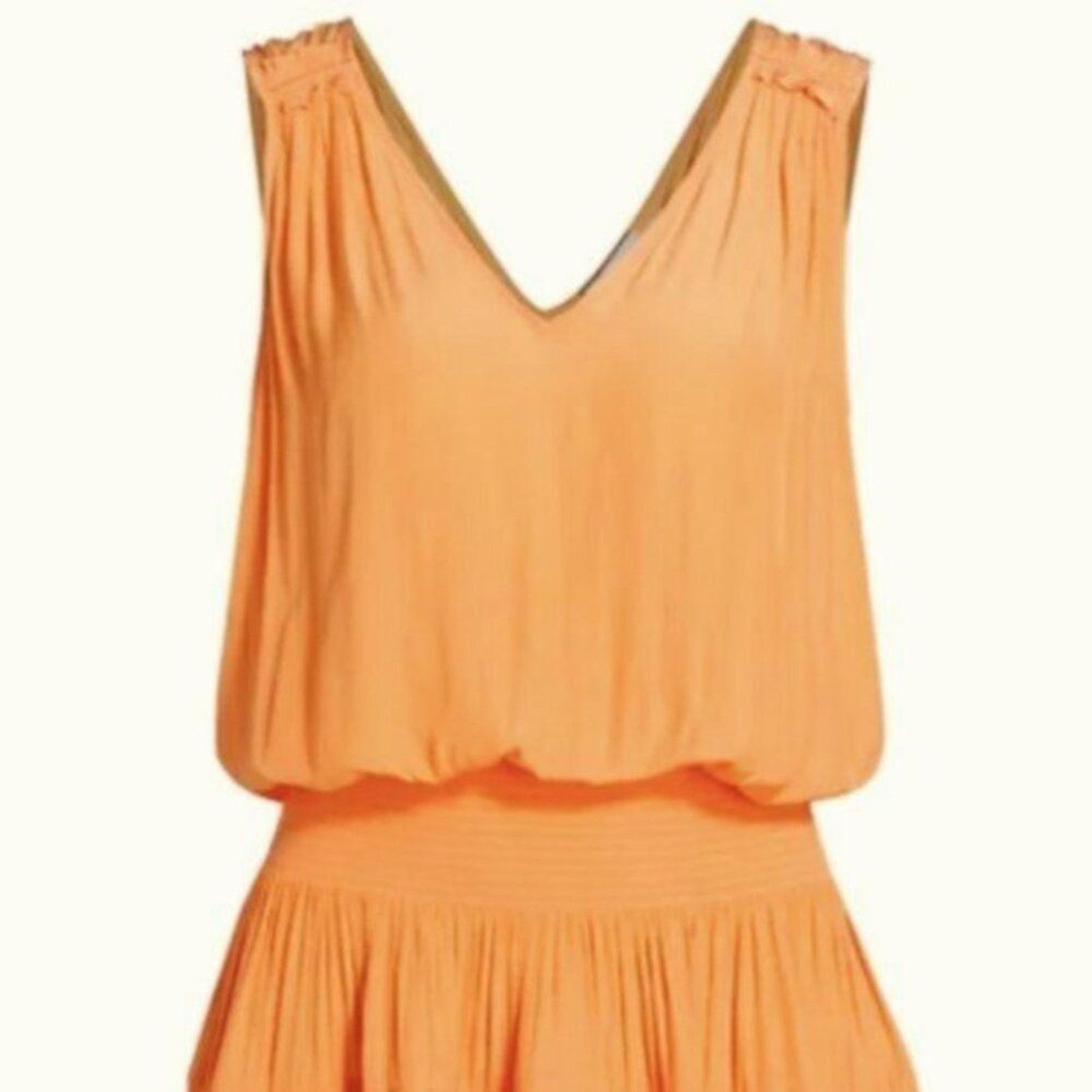 Ramy Brook Ramy Brook Kiara Smocked Mini Dress tangerine L Size L / US 10 / IT 46 - 3 Thumbnail