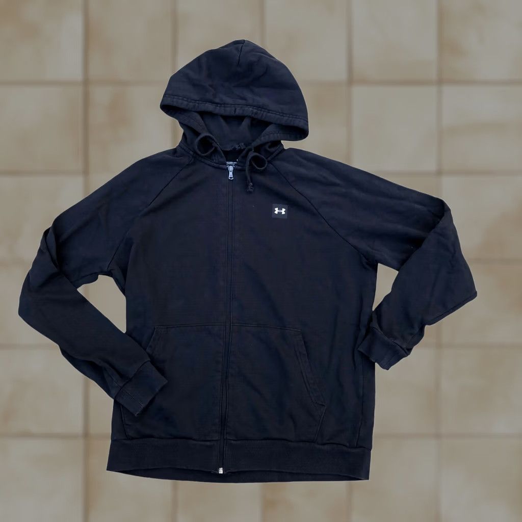 Under Armour Under Armour Hoodie Sweater Jacket Men L Black Full Zip Cotton Loose Fit Size US L / EU 52-54 / 3 - 1 Thumbnail