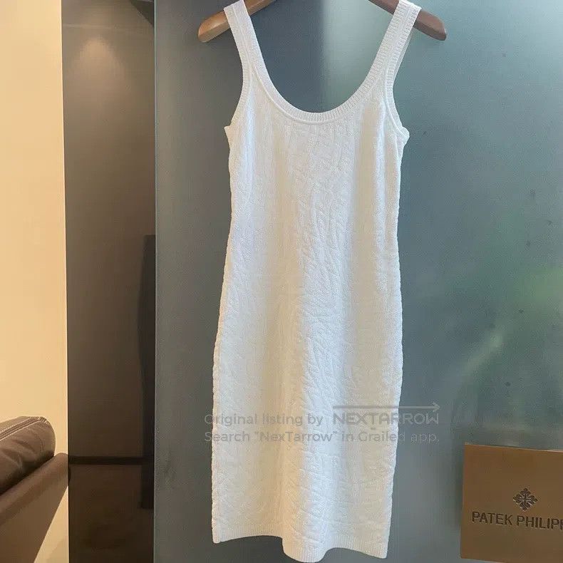 Fendi Fendi White three-dimensional double F printed knitted dre Size S / US 4 / IT 40 - 1 Thumbnail