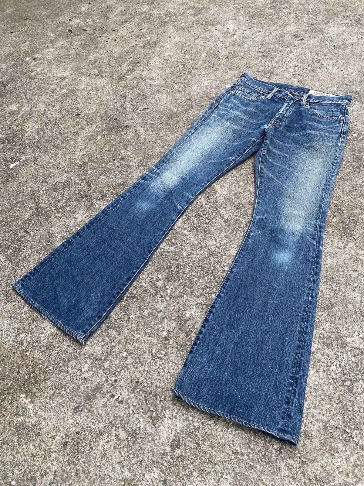 Japanese Brand × Kapital × Kapital Kountry Kapital Japan Flare Denim Blue Faded Design Size US 28 / EU 44 - 2 Thumbnail