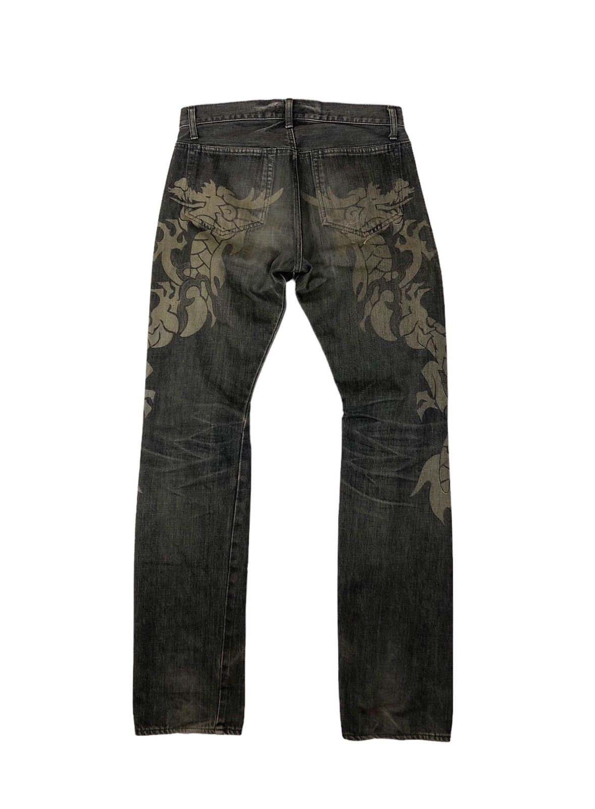 image of Marquis Distressed Denim Abstracts Jeans in Black, Men's (Size 31)