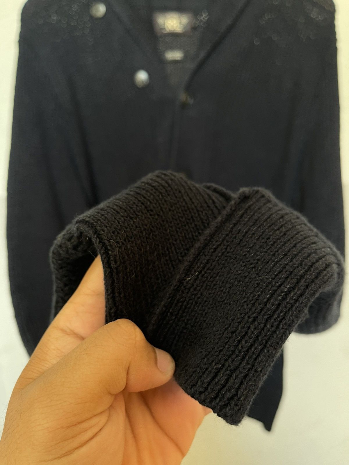 RRL Ralph Lauren RRL Ralph Lauren Black Shawl Collar Ribbed Knit Cardigan Size US S / EU 44-46 / 1 - 9 Thumbnail