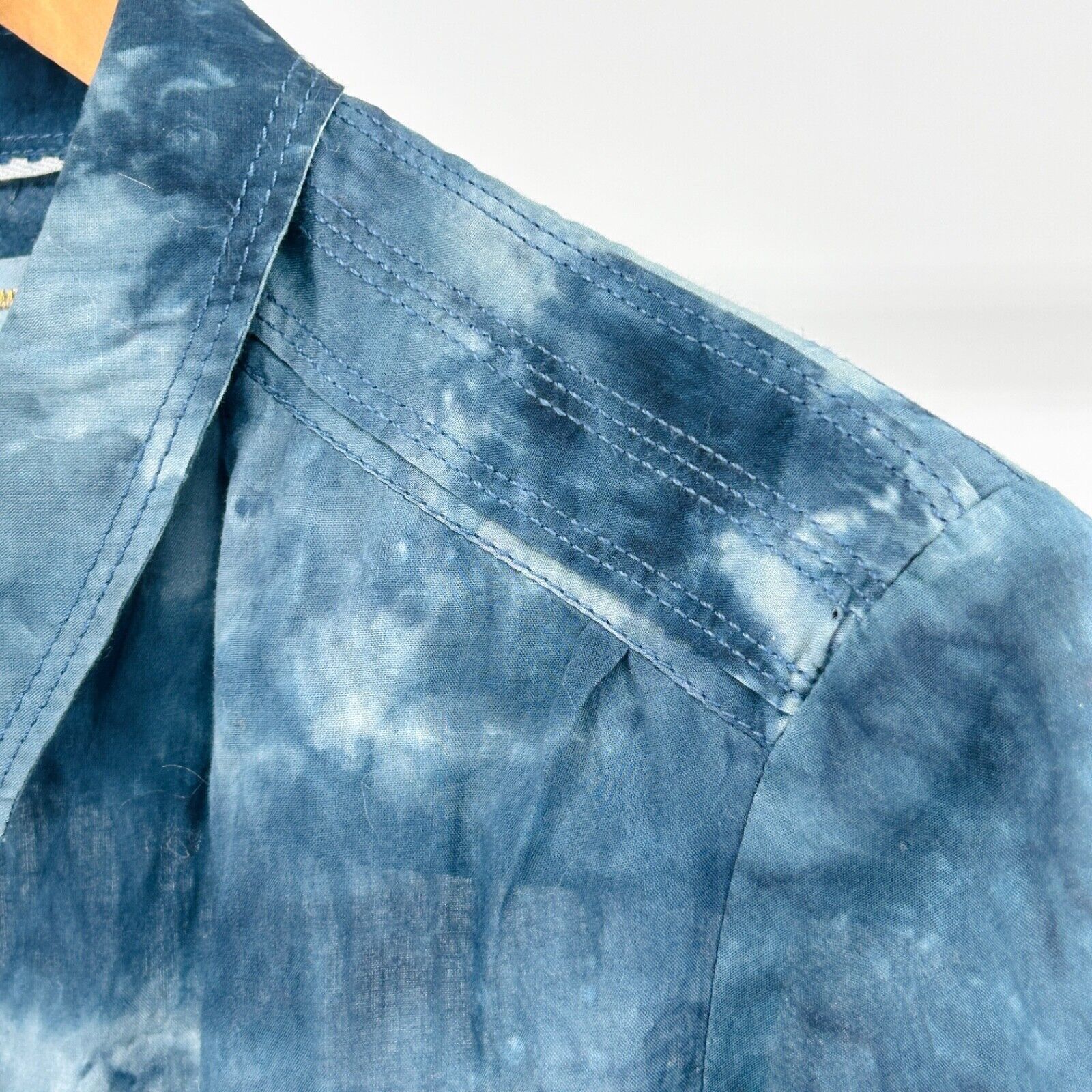 Anthropologie Pilcro Anthropologie Tie Dye Blue Cotton Button Down Size S / US 4 / IT 40 - 2 Thumbnail