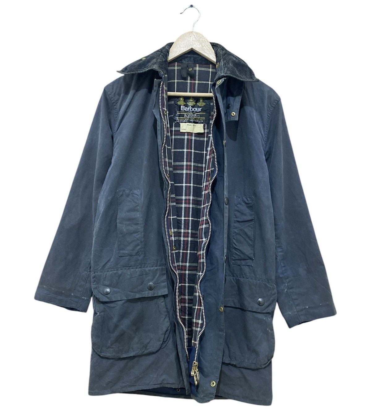 Barbour × Vintage Vintage Barbour Border Waxed Jacket 81cm/32in Hunting Size US S / EU 44-46 / 1 - 3 Thumbnail