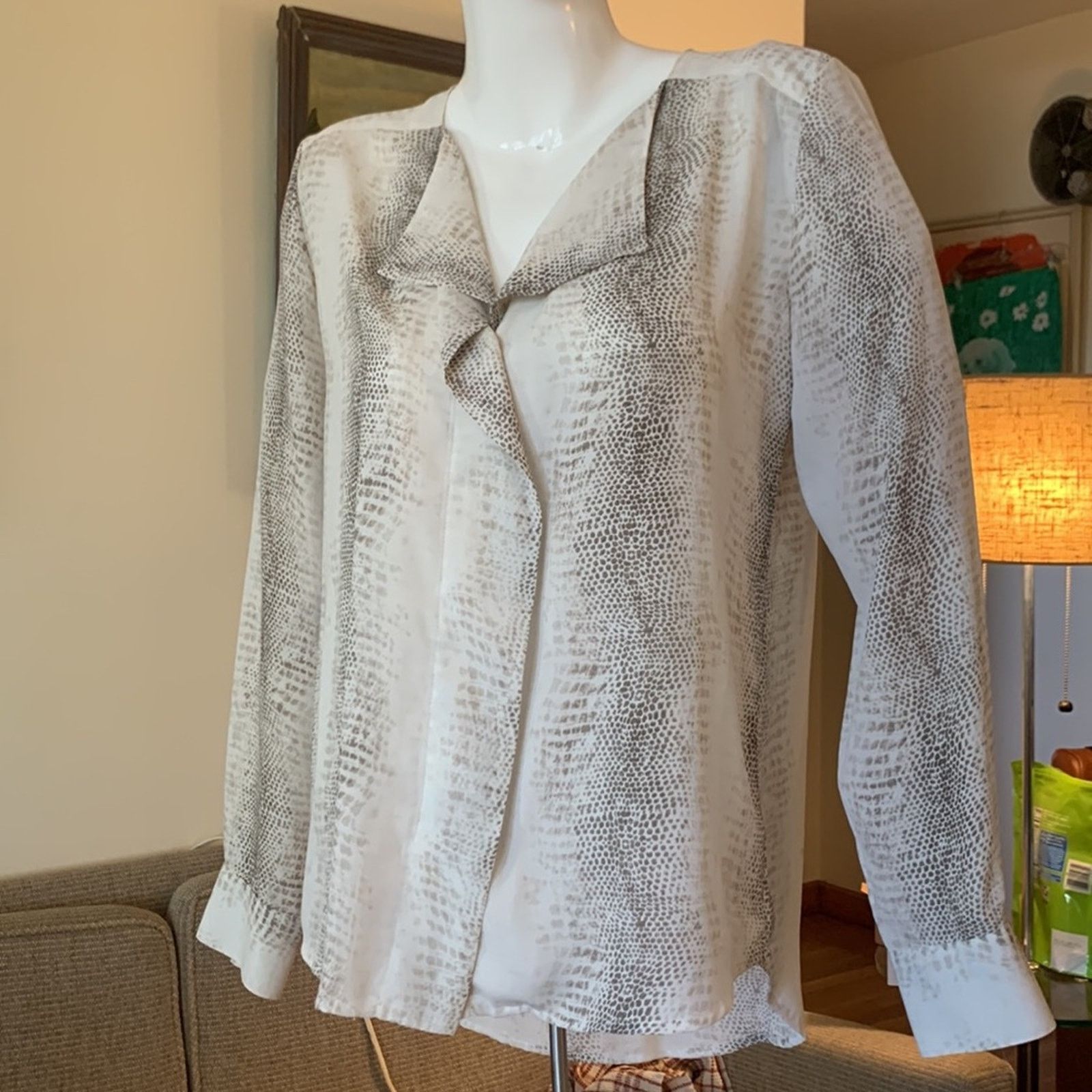 Vintage 90’s Kenar Python Snakeprint Hi-Low Blouse Size M / US 6-8 / IT 42-44 - 6 Thumbnail