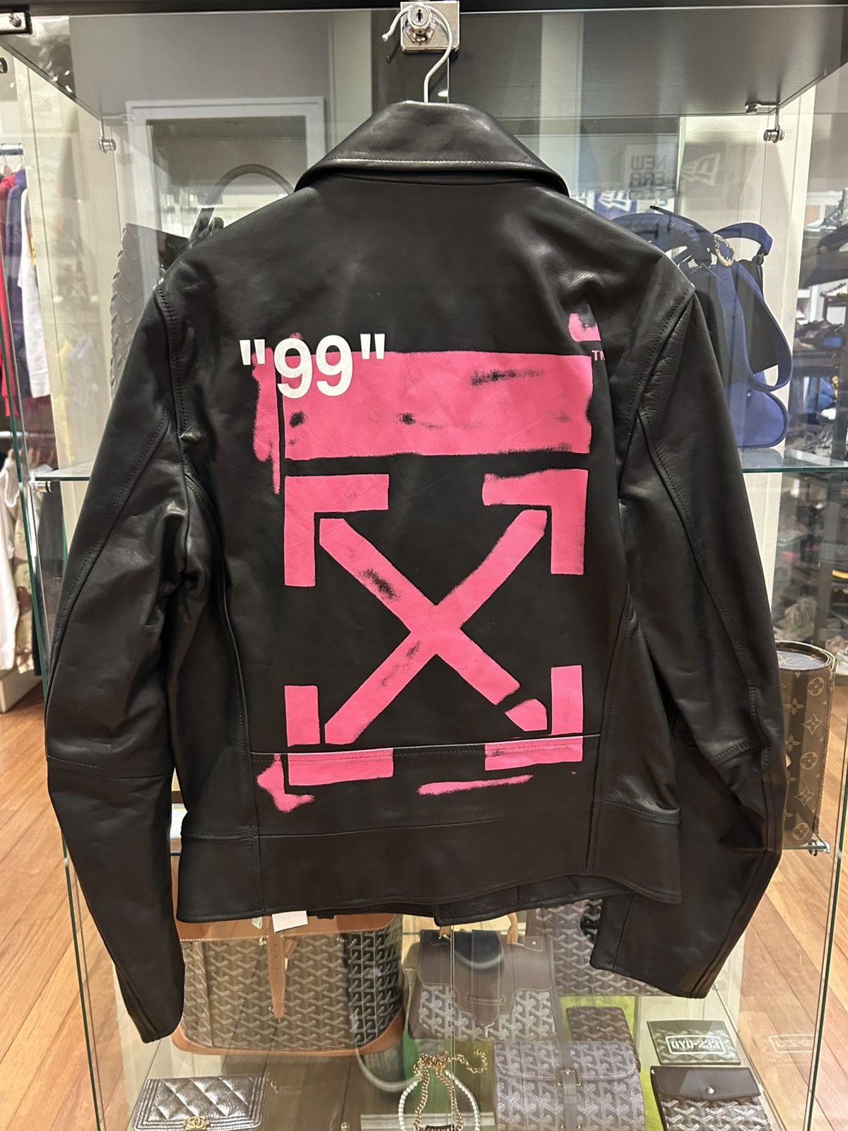 Off-White Off-White Leather Biker Jacket - Black Size US XL / EU 56 / 4 - 2 Thumbnail
