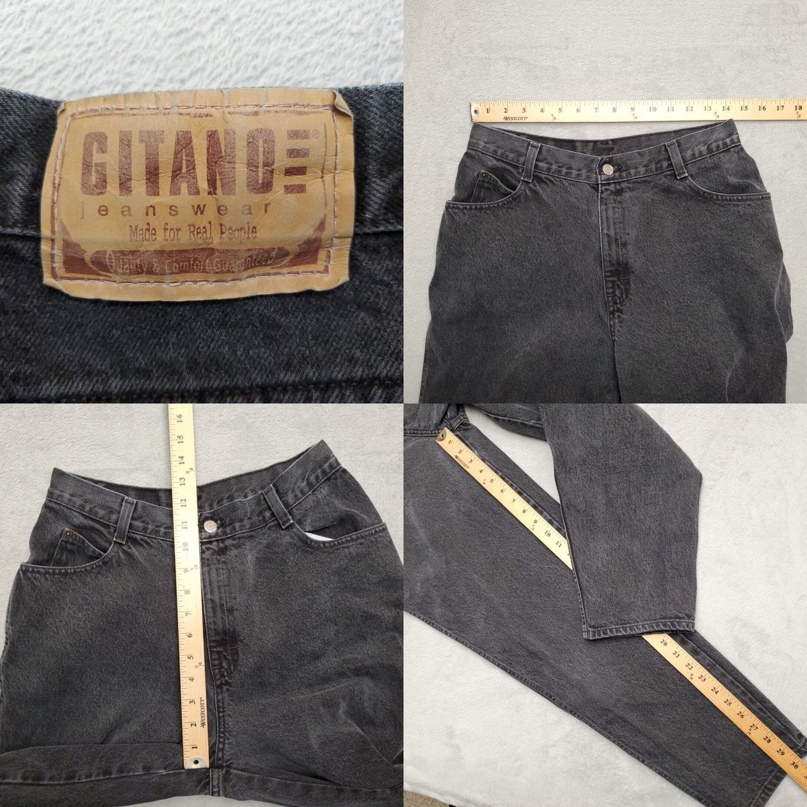 Vintage VINTAGE Gitano Jeans Womens 12 Black Faded Denim Mom High Rise Y2K Tapered Pants Jeans Size 34" / US 12 / IT 48 - 8 Thumbnail