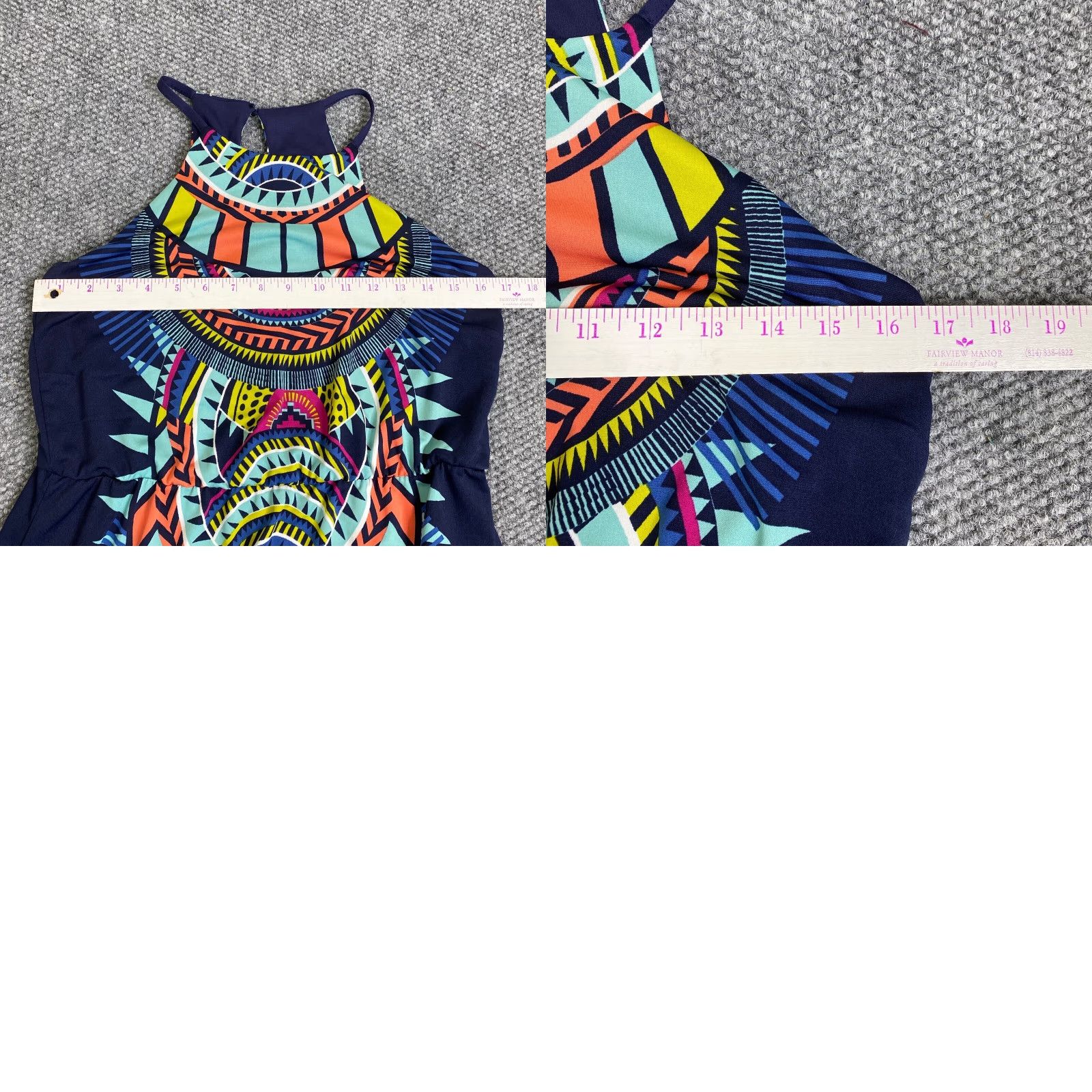 Vintage Bailey Blue Maxi Dress Womens Large Blue Geometric Tribal African Stretch Party/Cocktail Casual Travel Size L / US 10 / IT 46 - 11 Thumbnail