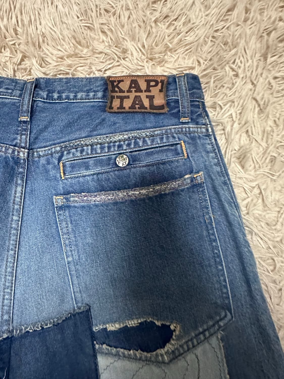 Kapital Kapital 14oz patchwork denim port baggy pants Size US 34 / EU 50 - 5 Thumbnail