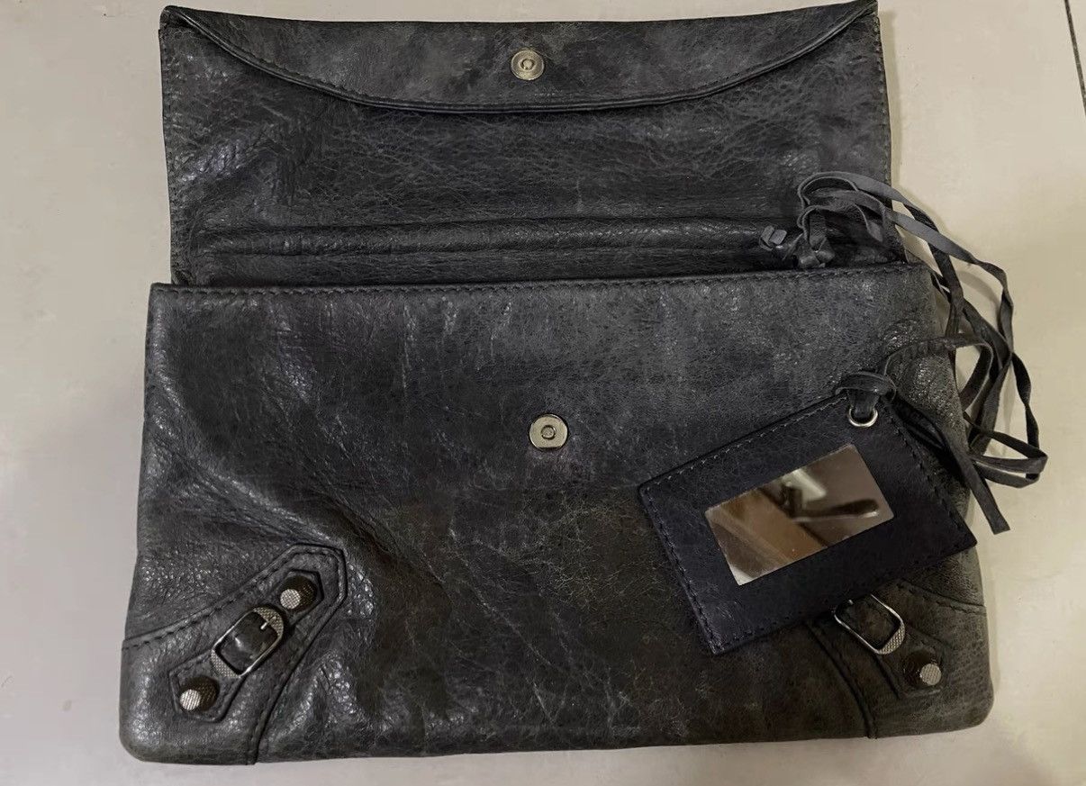 Balenciaga Balenciaga Paris Leather Biker Clutch with Metal Hardware Size ONE SIZE - 3 Thumbnail