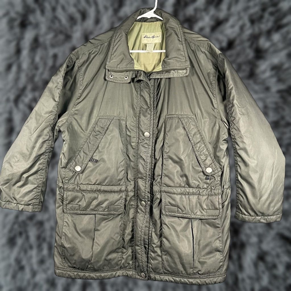 Eddie Bauer Eddie Bauer Mens XL Green Insulated Parka Thinsulate Zip Snap Pockets YKK Coat Size US XL / EU 56 / 4 - 1 Thumbnail