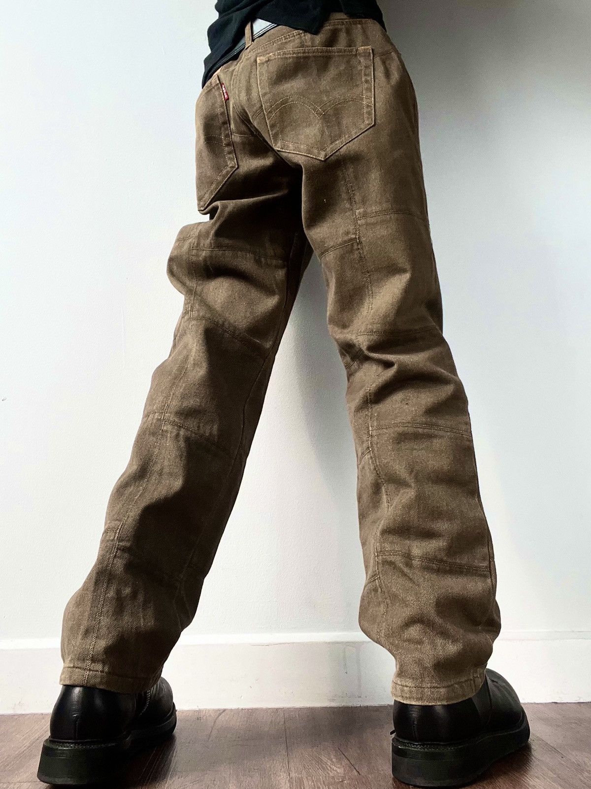 Levi's 90s Levis Chocolate Patchwork Jeans Size US 33 - 3 Thumbnail