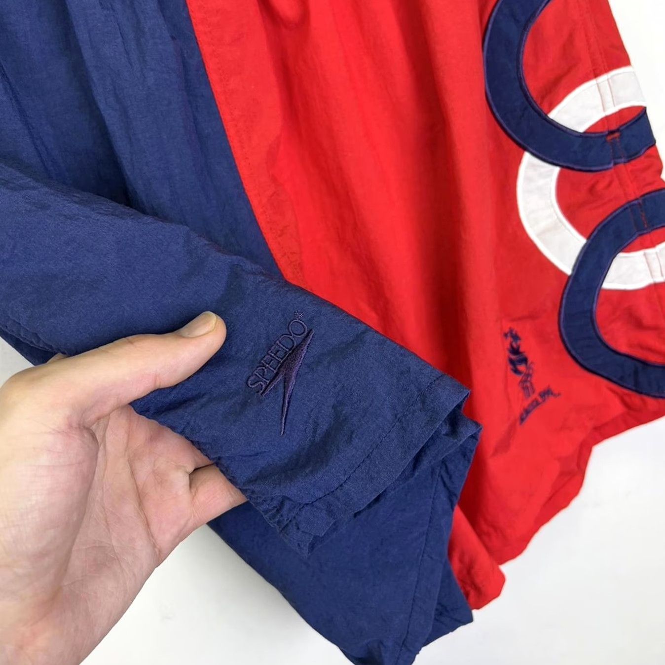 Speedo VINTAGE Speedo Bermuda Swim Shorts Men 36 in. Red Navy Atlanta 1996 Olympic Logo Mens Size US 36 / EU 52 - 3 Thumbnail