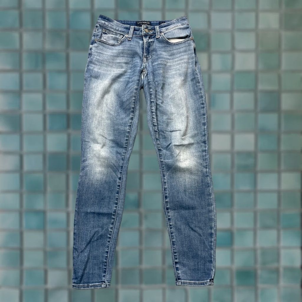 Lucky Brand Lucky Brand Jeans Womens 2x26R Blue Lolita Skinny Leg Whiskered Denim Low Rise Jeans Women 5-Pocket Denim Cotton Spandex Viscose Zip Button Size 26" / US 2 / IT 38 - 1 Thumbnail
