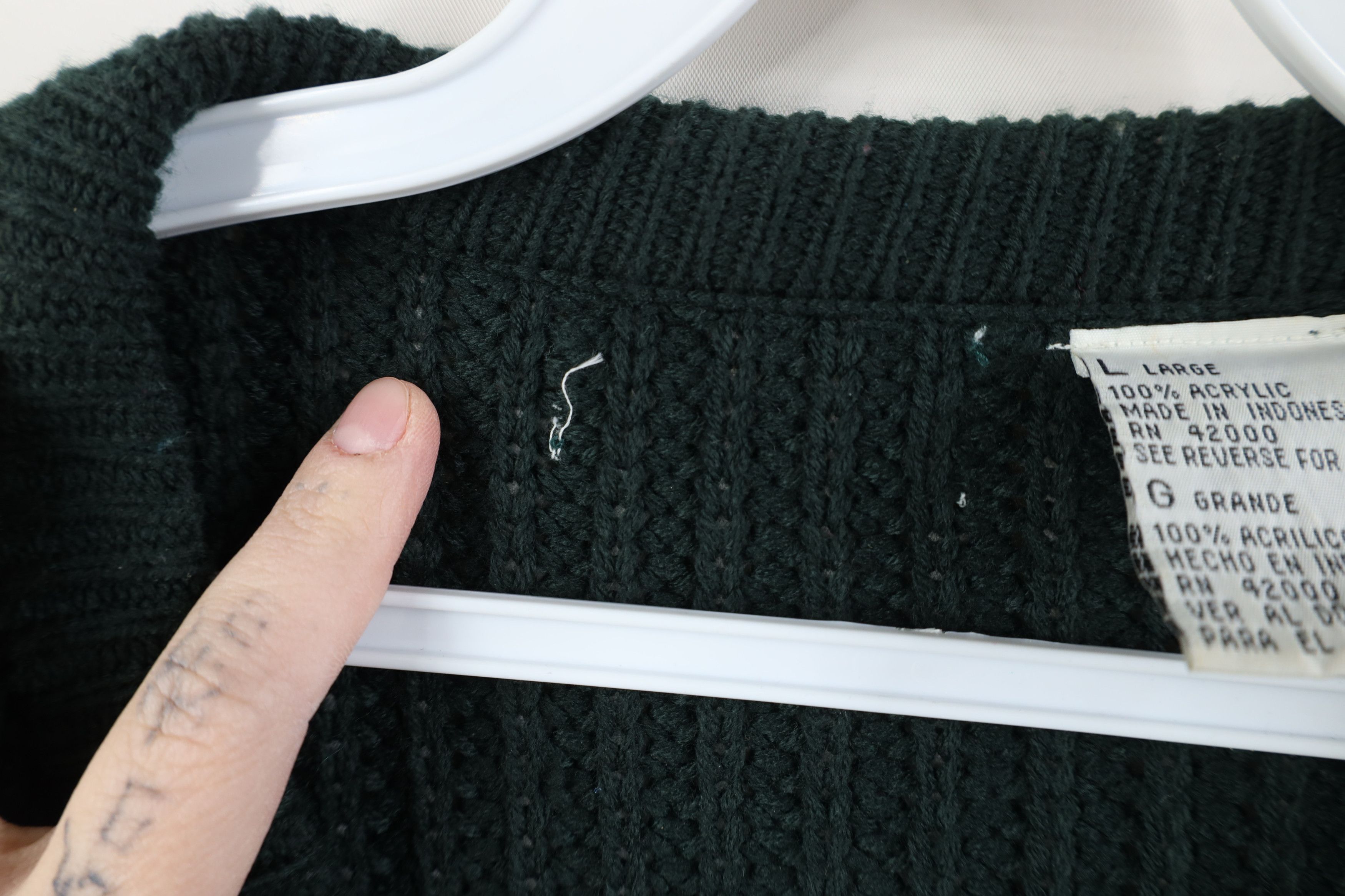 Vintage Vintage 90s Streetwear Ribbed Knit Sweater Dark Green Size US L / EU 52-54 / 3 - 5 Thumbnail