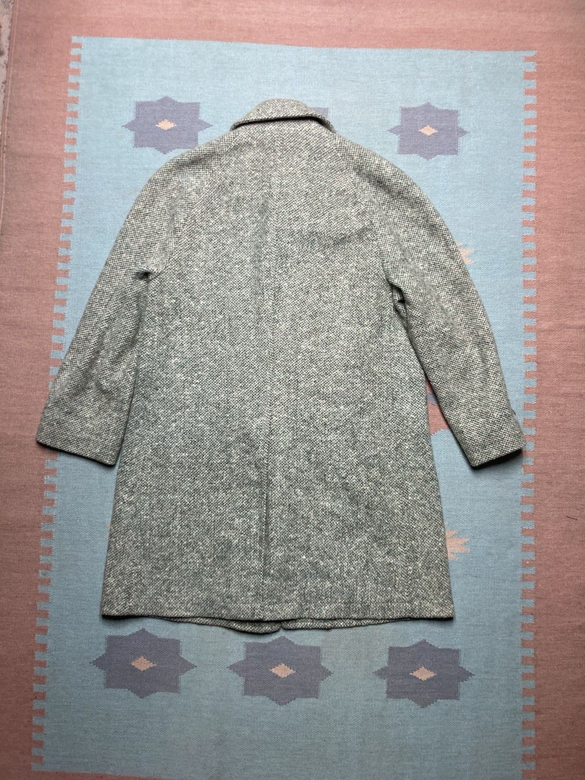 Vintage 60s wool overcoat trench Great Dane Harris tweed men's large Size US L / EU 52-54 / 3 - 6 Thumbnail
