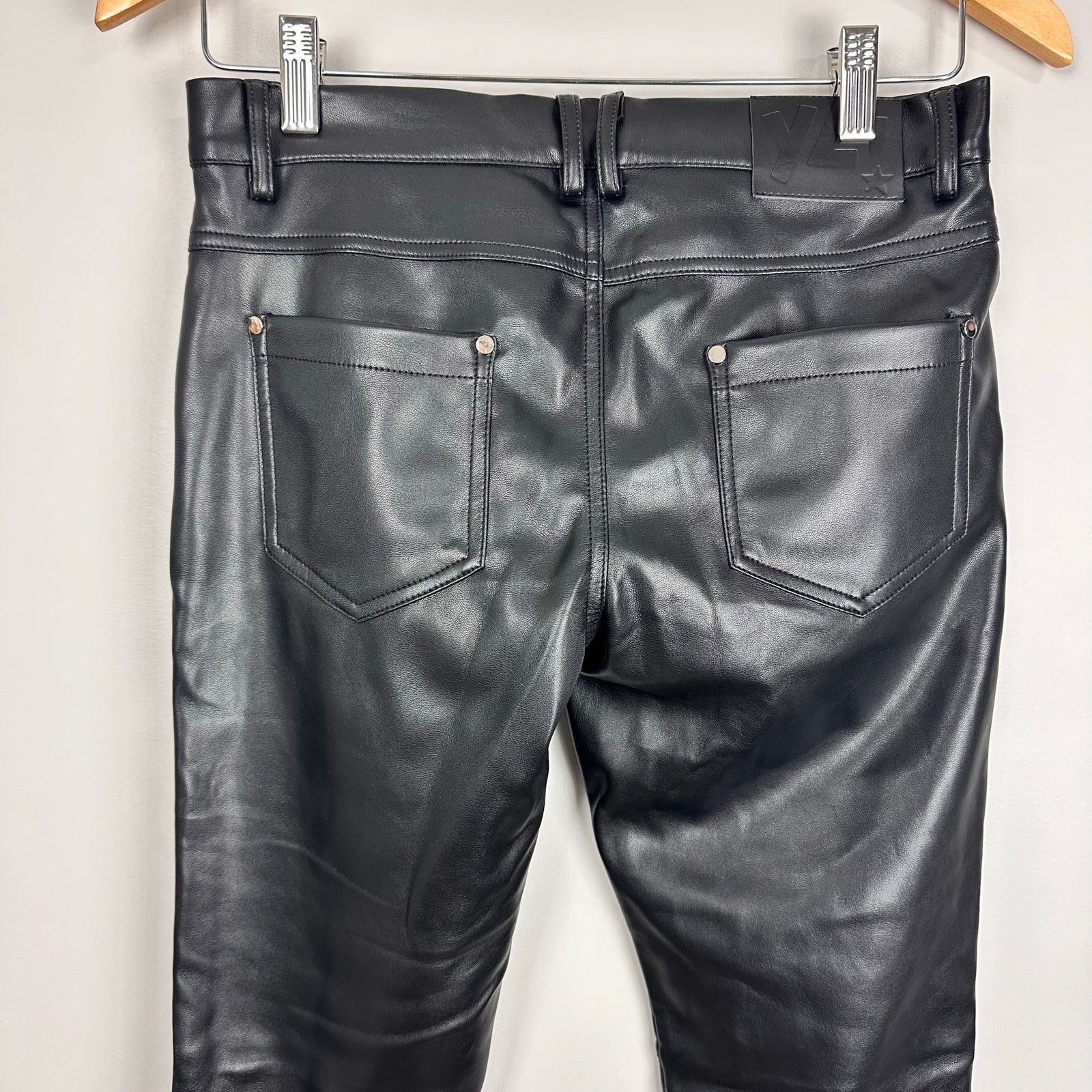 Other YLSK Mens Skinny Faux Leather Low Rise Pants Suede Lined 28 Size US 28 / EU 44 - 10 Thumbnail