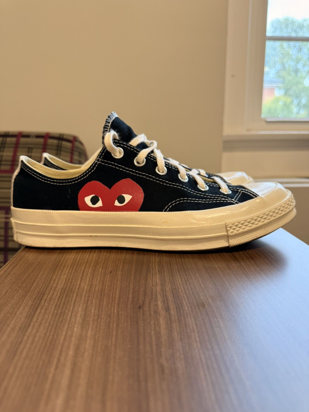 Comme des Garcons PLAY × Converse Comme Des Garçons PLAY x Converse Chuck 70 Low ‘Black’ Size US 8 / EU 41 - 3 Thumbnail