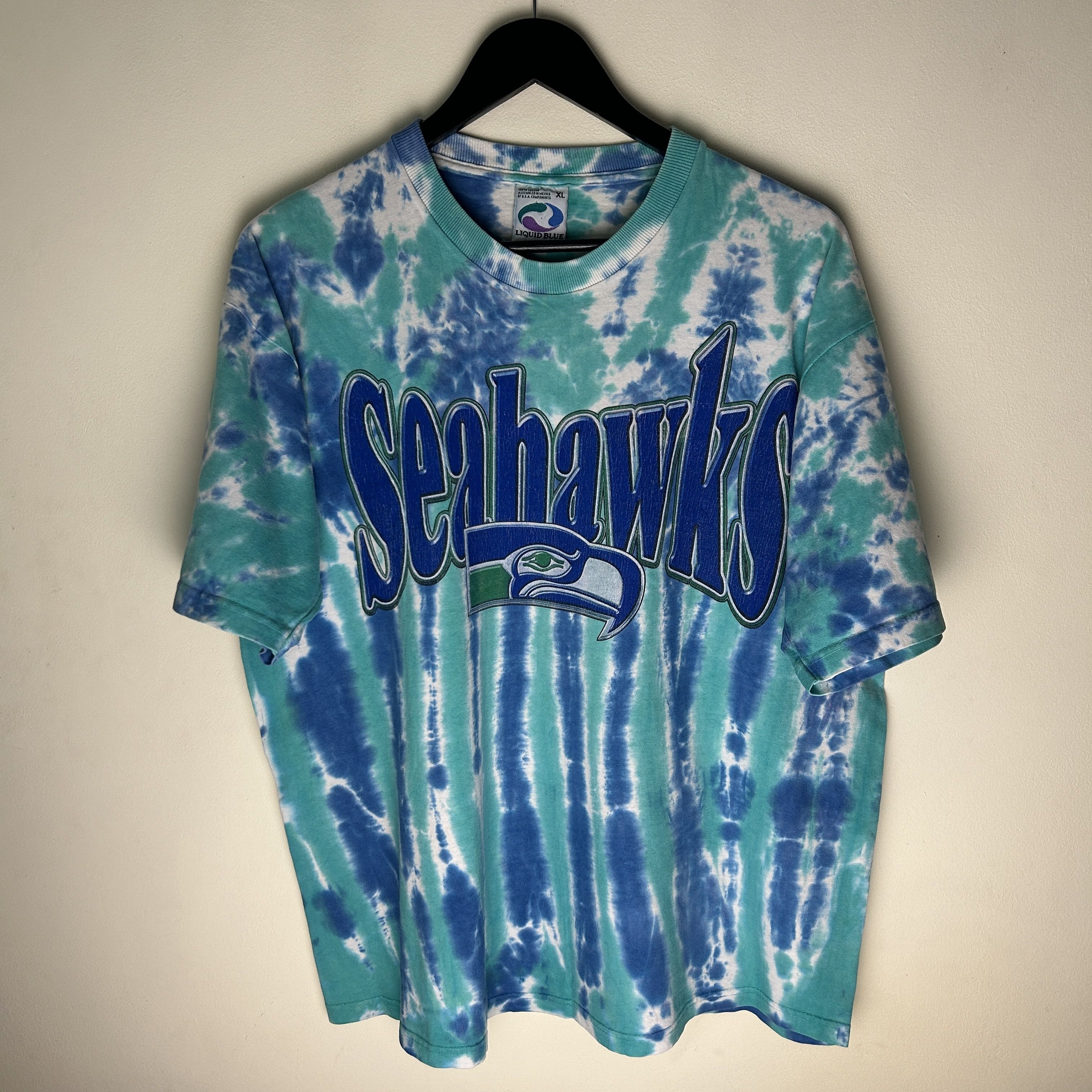 NFL Vintage Seattle Seahawks Liquid Blue 90’s T-shirt Size US XL / EU 56 / 4 - 1 Thumbnail