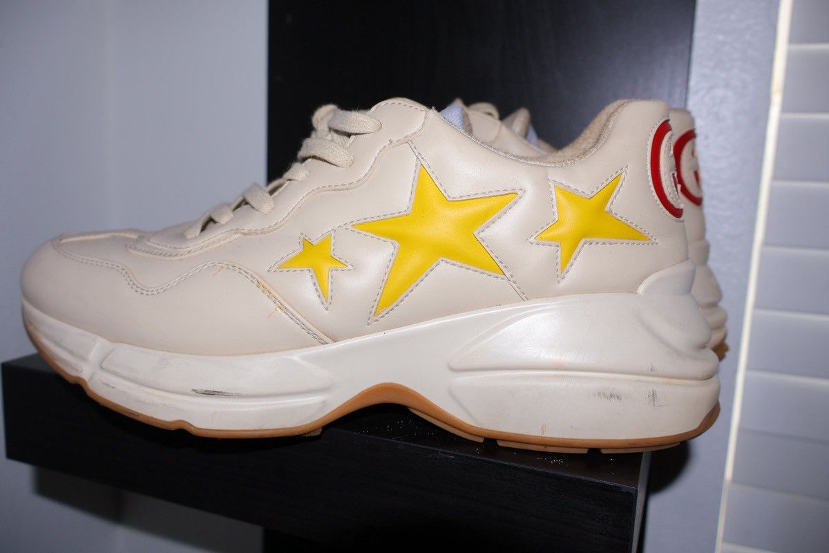 Gucci Gucci Rhyton Leather Star Sneakers – Cream / Yellow Size US 8.5 / EU 41-42 - 1 Thumbnail