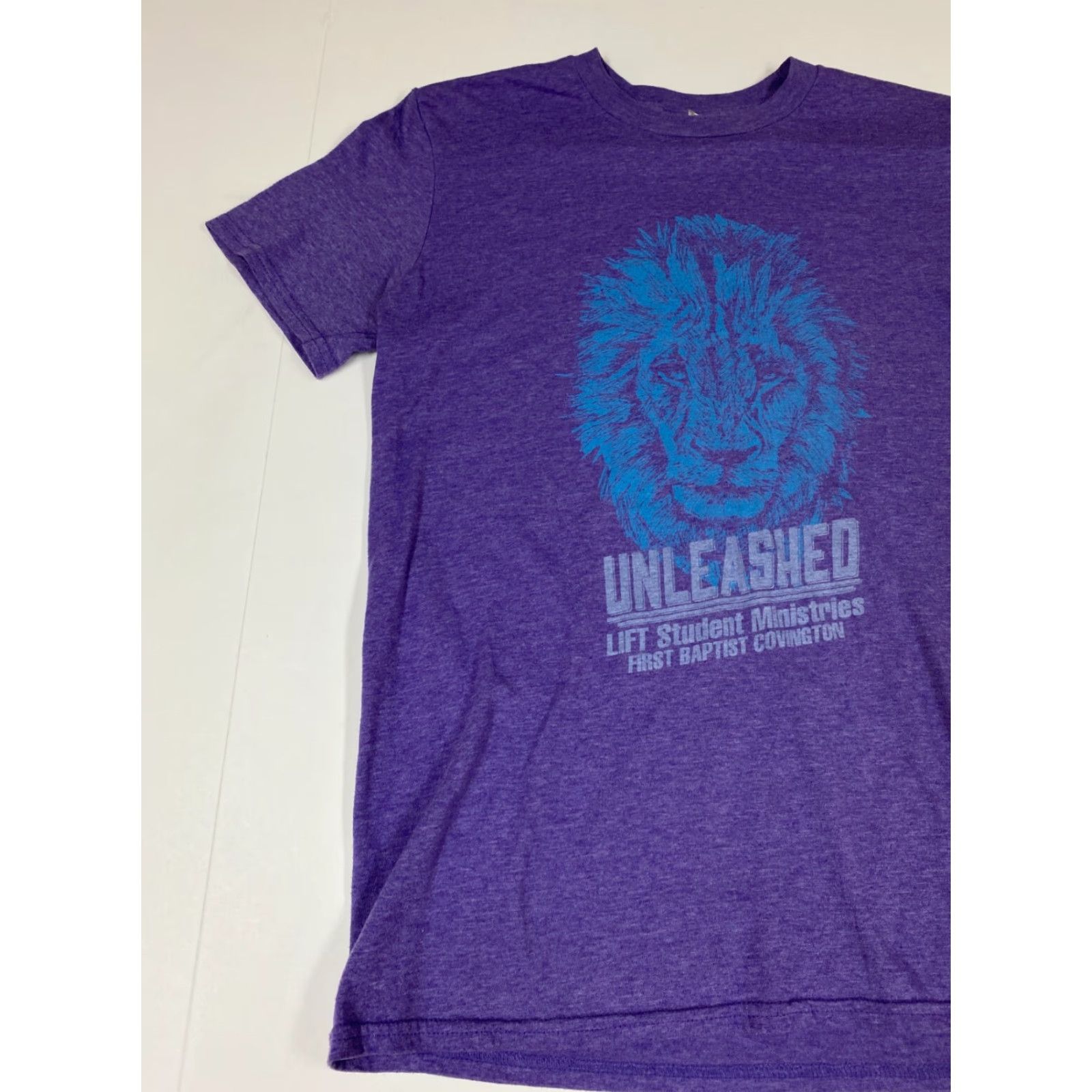 Anvil Ministries Mens Shirt M purple Lion Logo Crew Neck Cotton T-Shirt Short Sleeve Regular Size US M / EU 48-50 / 2 - 3 Thumbnail