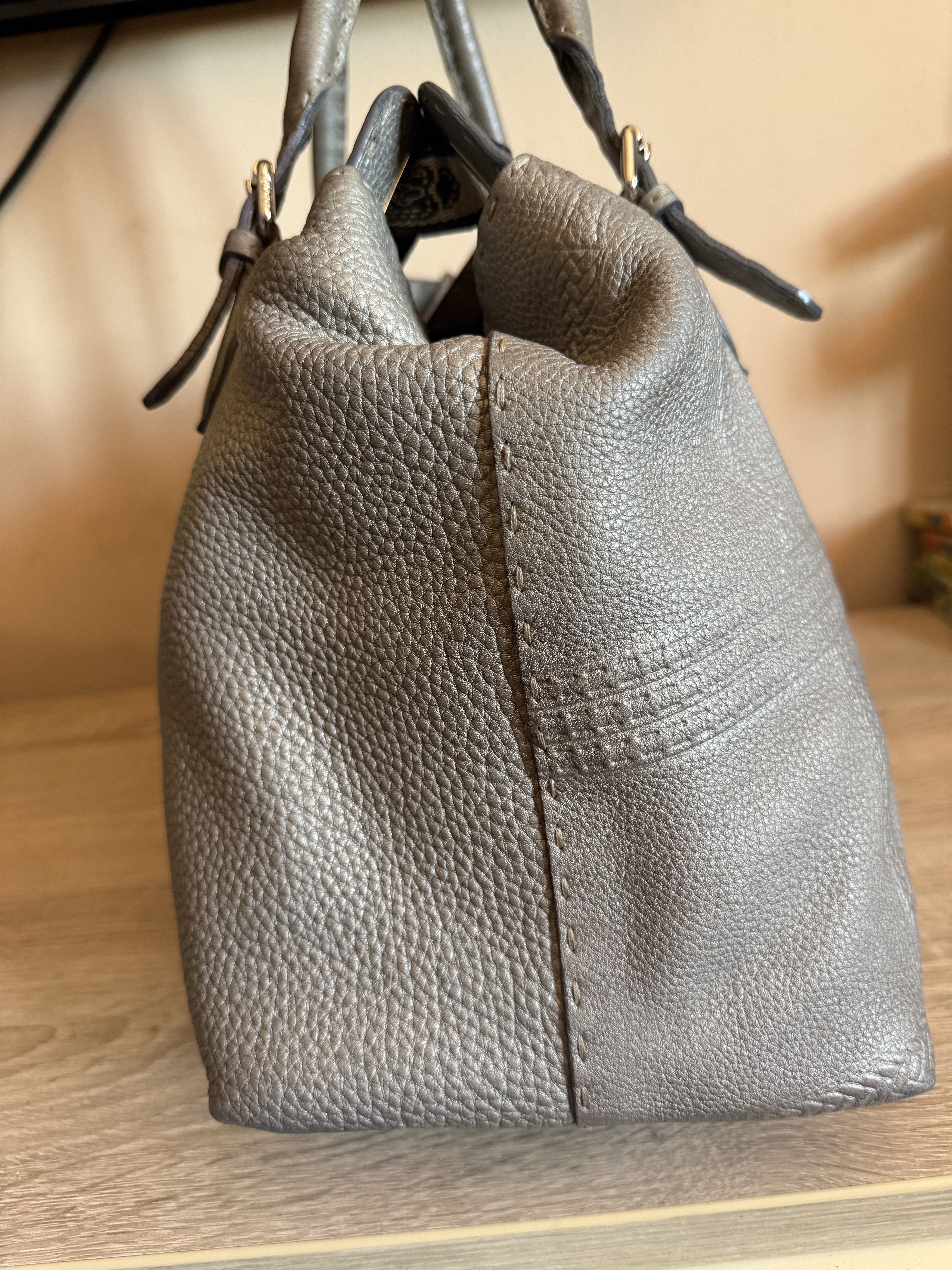 Fendi Fendi Selleria Handbag horse embossed silver gray Size ONE SIZE - 5 Thumbnail