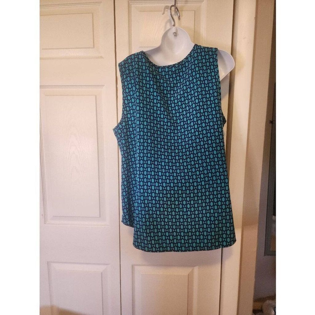 Chicos Chico's Teal and Navy Blouse Size XL / US 12-14 / IT 48-50 - 2 Thumbnail